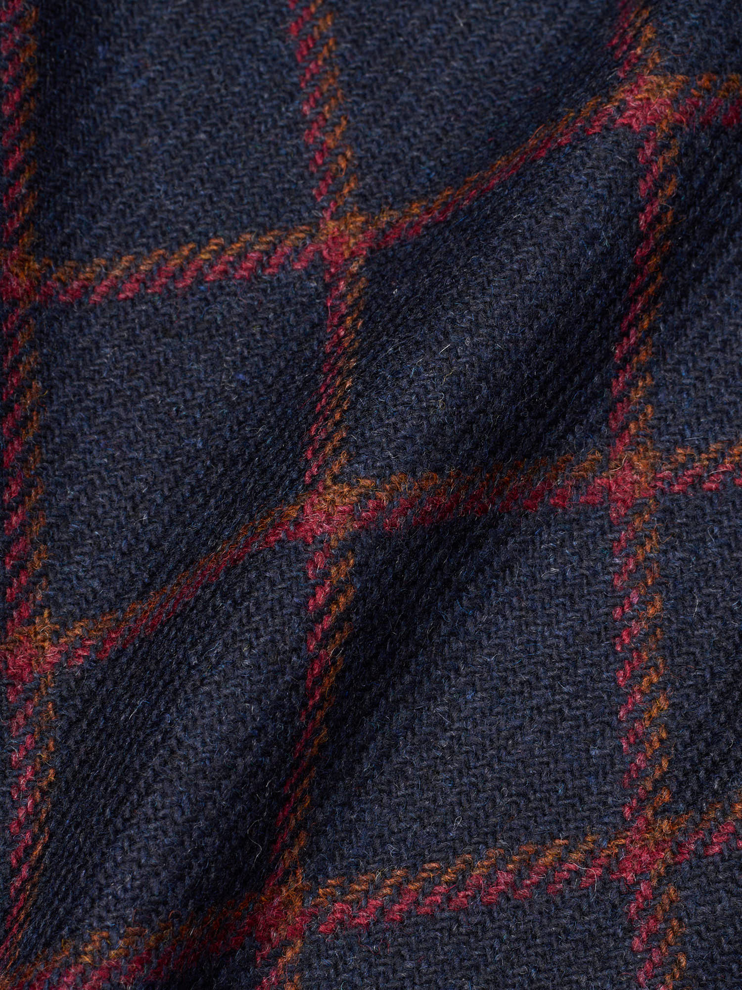 SARTORIA PARTENOPEA "Napoli2" Blue Tweed Windowpane Unlined Jacket