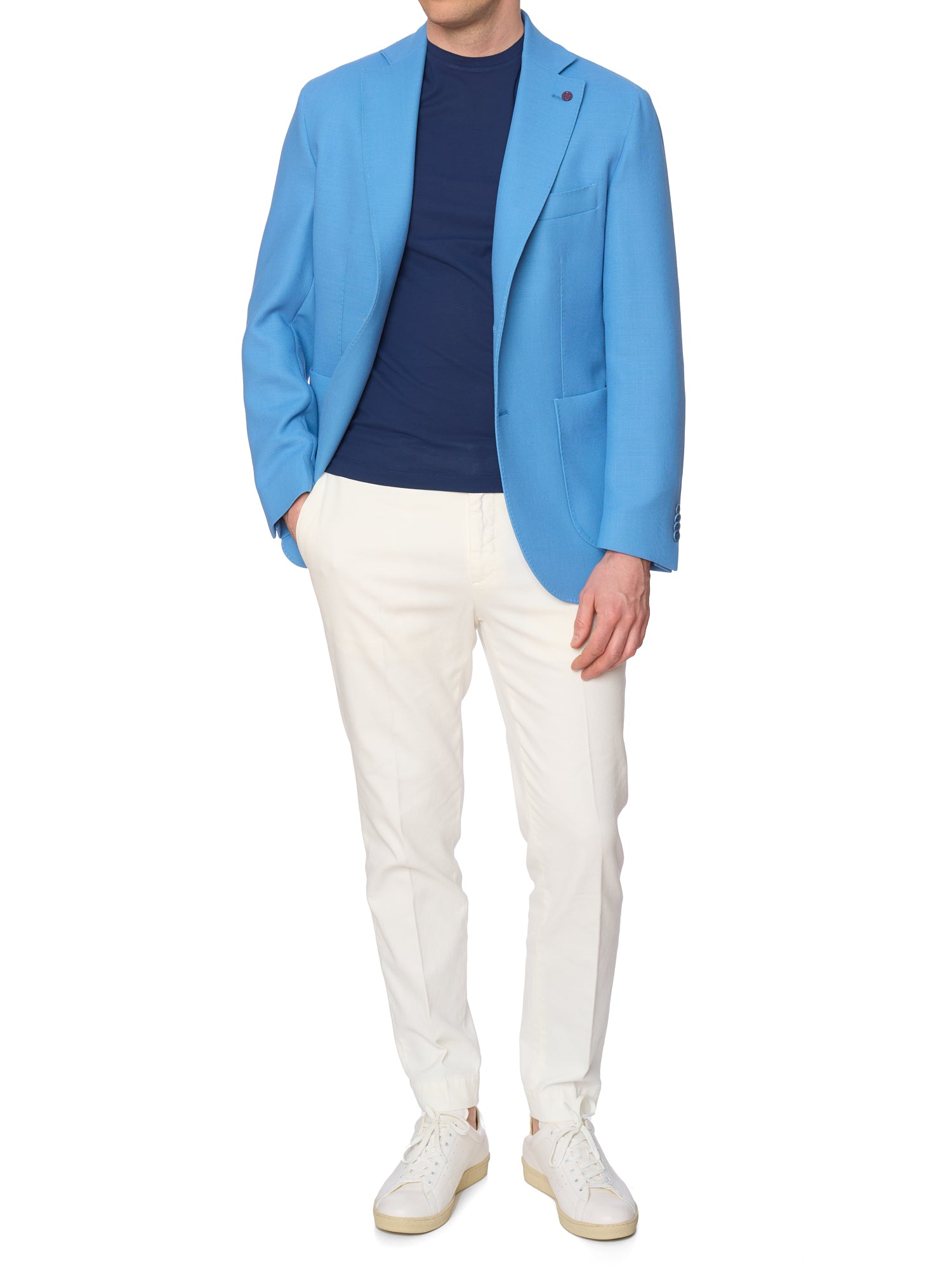 SARTORIA PARTENOPEA Sky Blue Hopsack Wool Jacket EU 50 NEW US 40 Current Model