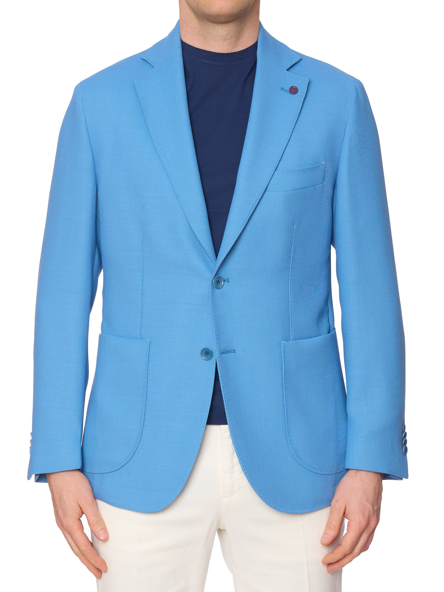 SARTORIA PARTENOPEA Sky Blue Hopsack Wool Jacket EU 50 NEW US 40 Current Model