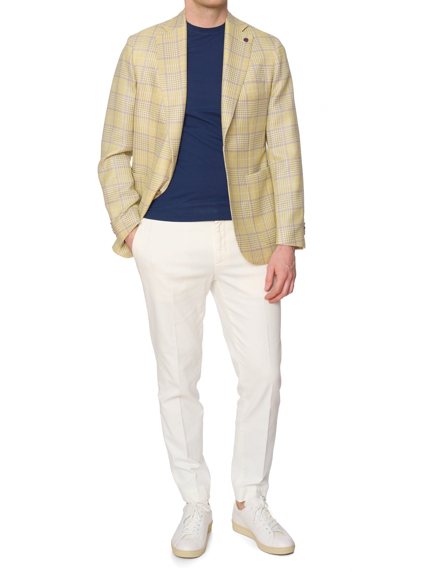 SARTORIA PARTENOPEA Yellow Wool-Silk-Linen Jacket EU 50 NEW US 40 Current Model