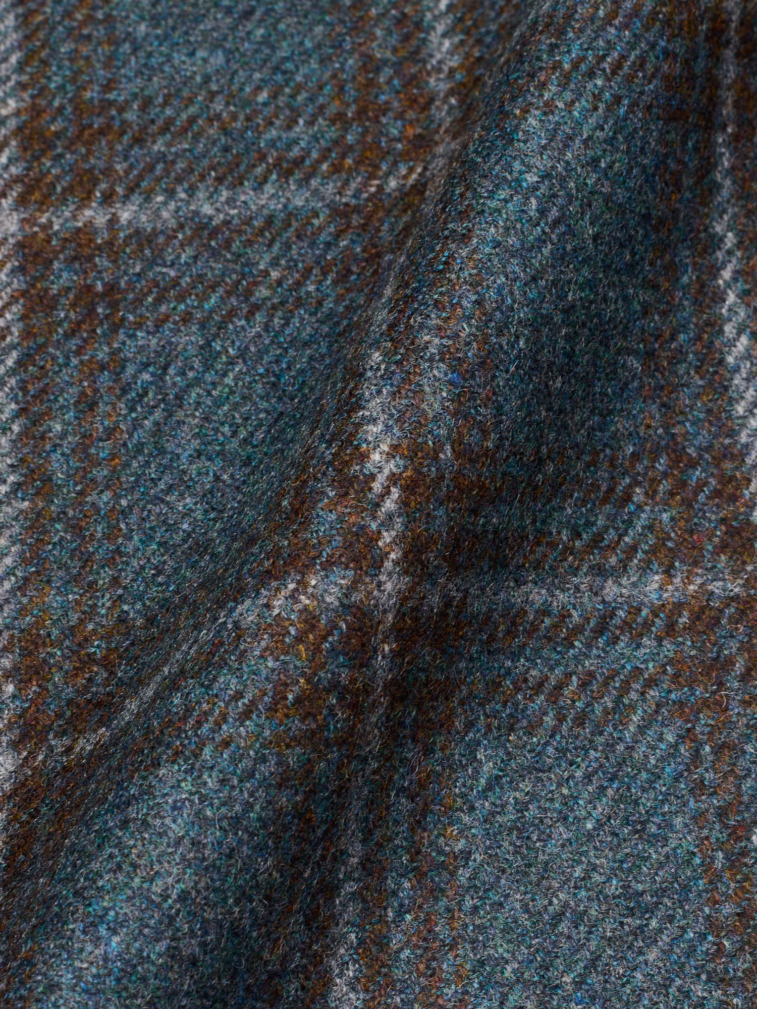 SARTORIA PARTENOPEA "Napoli2" Teal Windowpane Wool Jacket