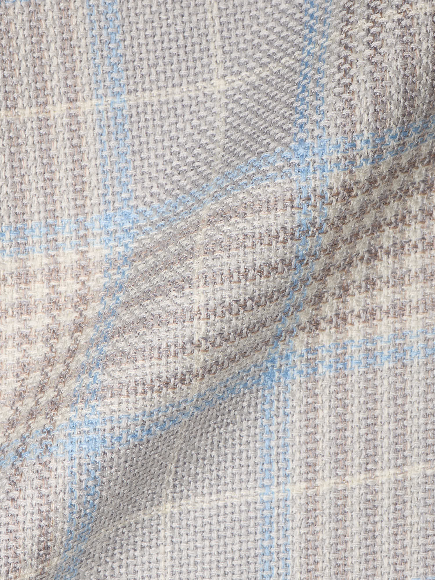 SARTORIA PARTENOPEA "Napoli2" Gray-Blue Windowpane Wool Jacket