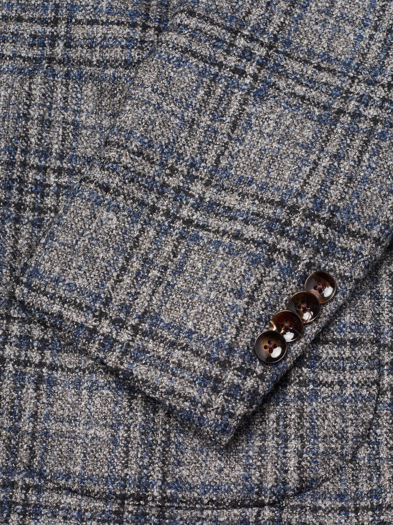 SARTORIA PARTENOPEA "Napoli2" Gray Glen Plaid Wool Stretch Jacket