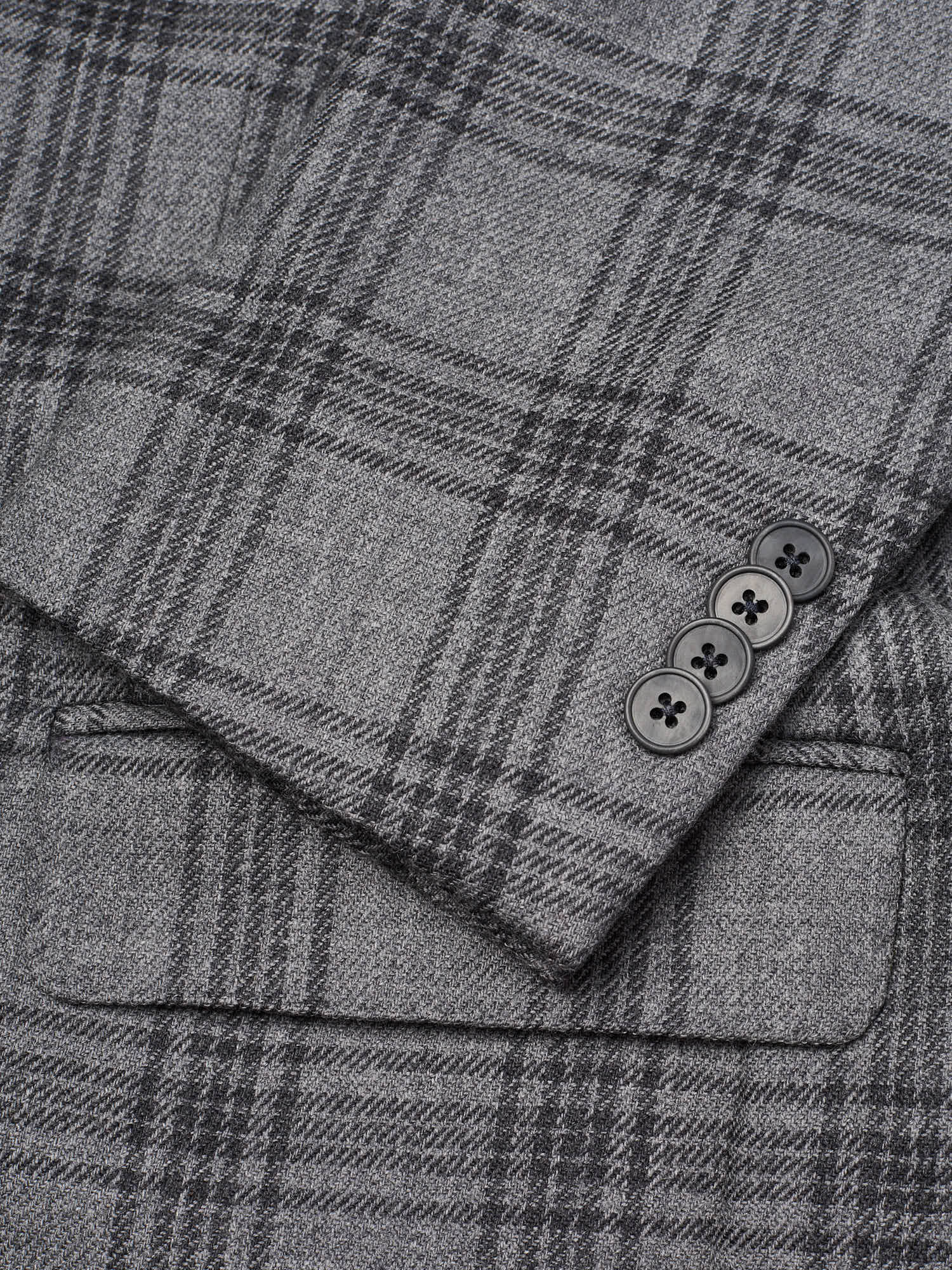 SARTORIA PARTENOPEA "Napoli2" Gray Prince of Wales Wool Jacket