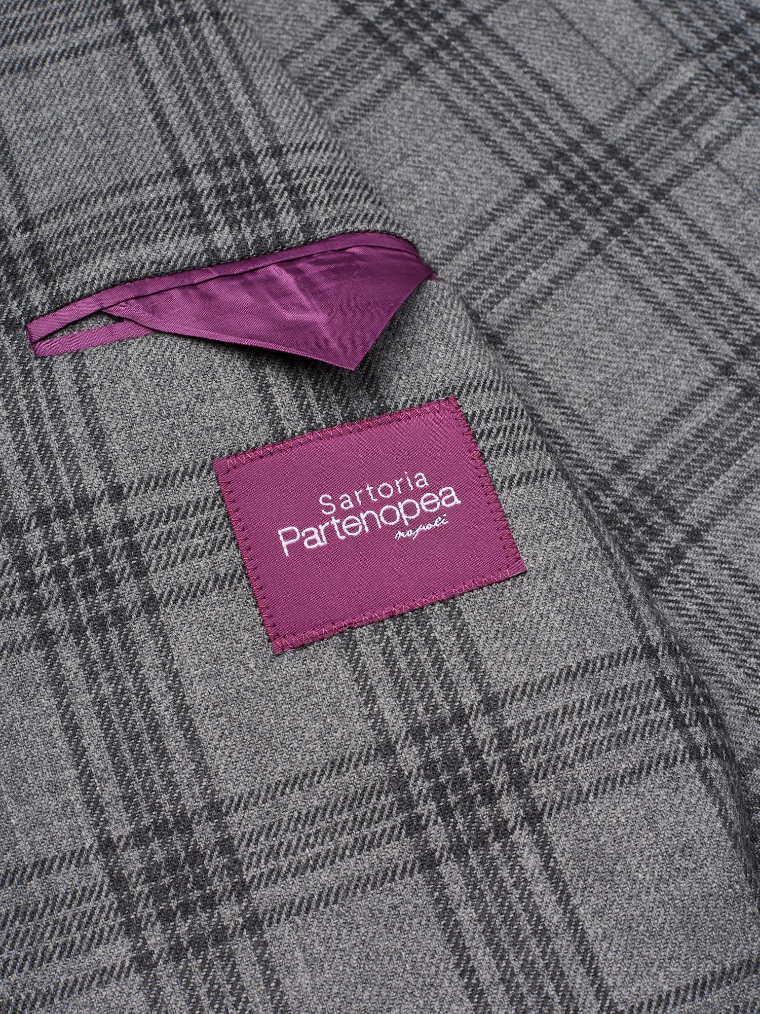 SARTORIA PARTENOPEA "Napoli2" Gray Prince of Wales Wool Jacket