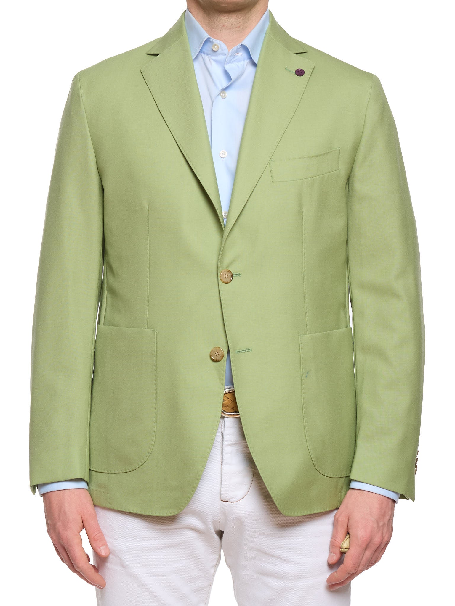 SARTORIA PARTENOPEA "Napoli2" Green Wool Unlined Jacket