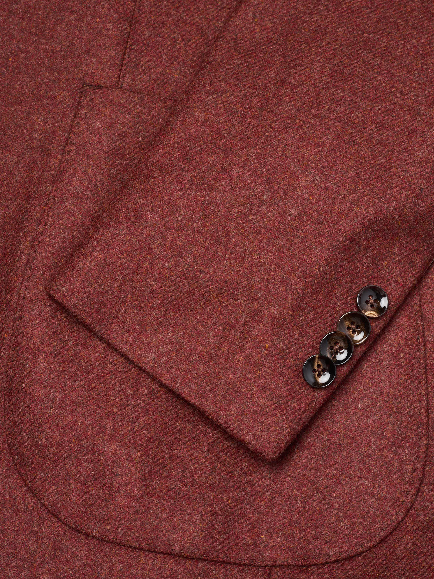 SARTORIA PARTENOPEA "Napoli2" Rust Wool Tweed Unlined Jacket