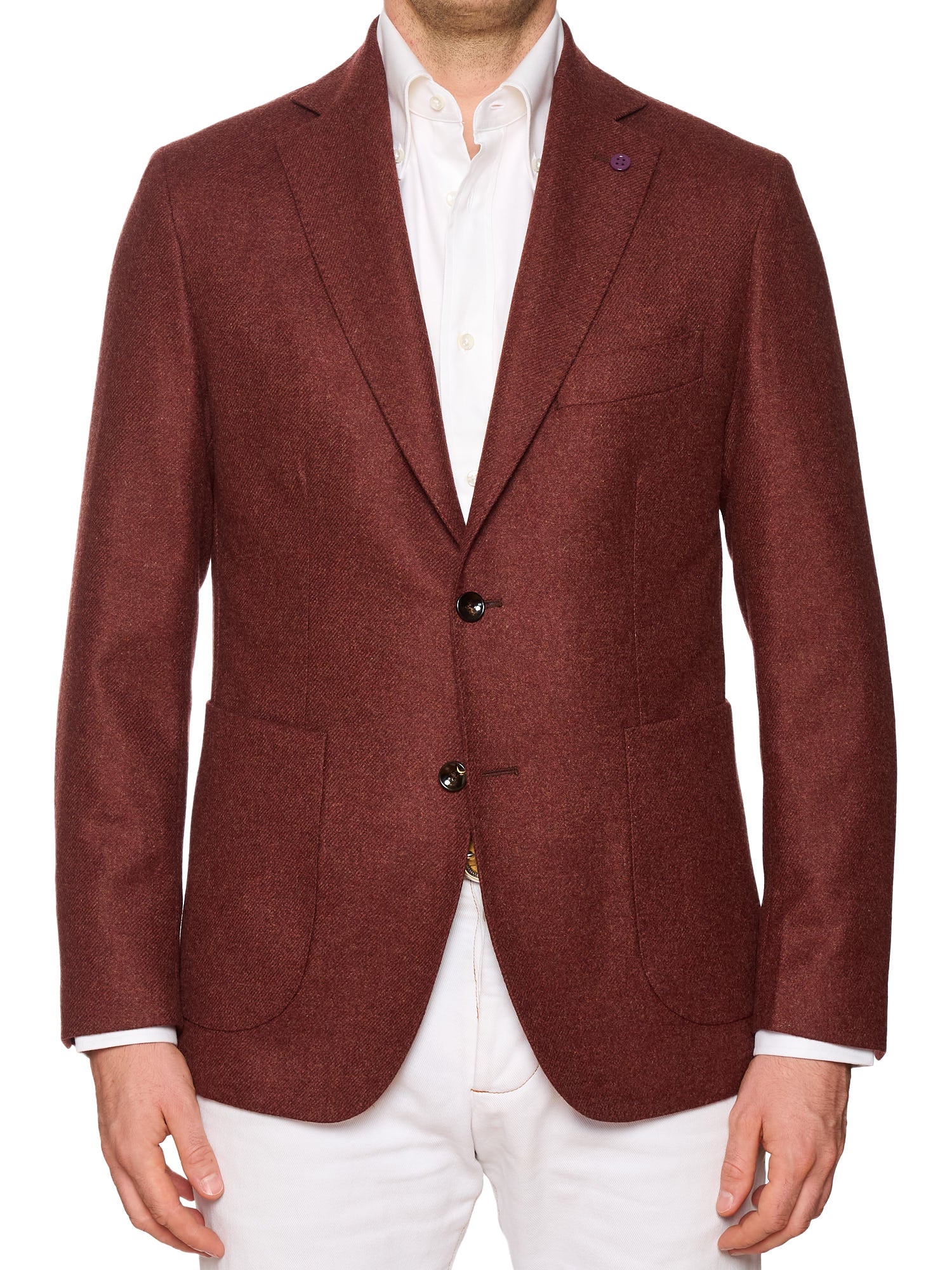 SARTORIA PARTENOPEA "Napoli2" Rust Wool Tweed Unlined Jacket