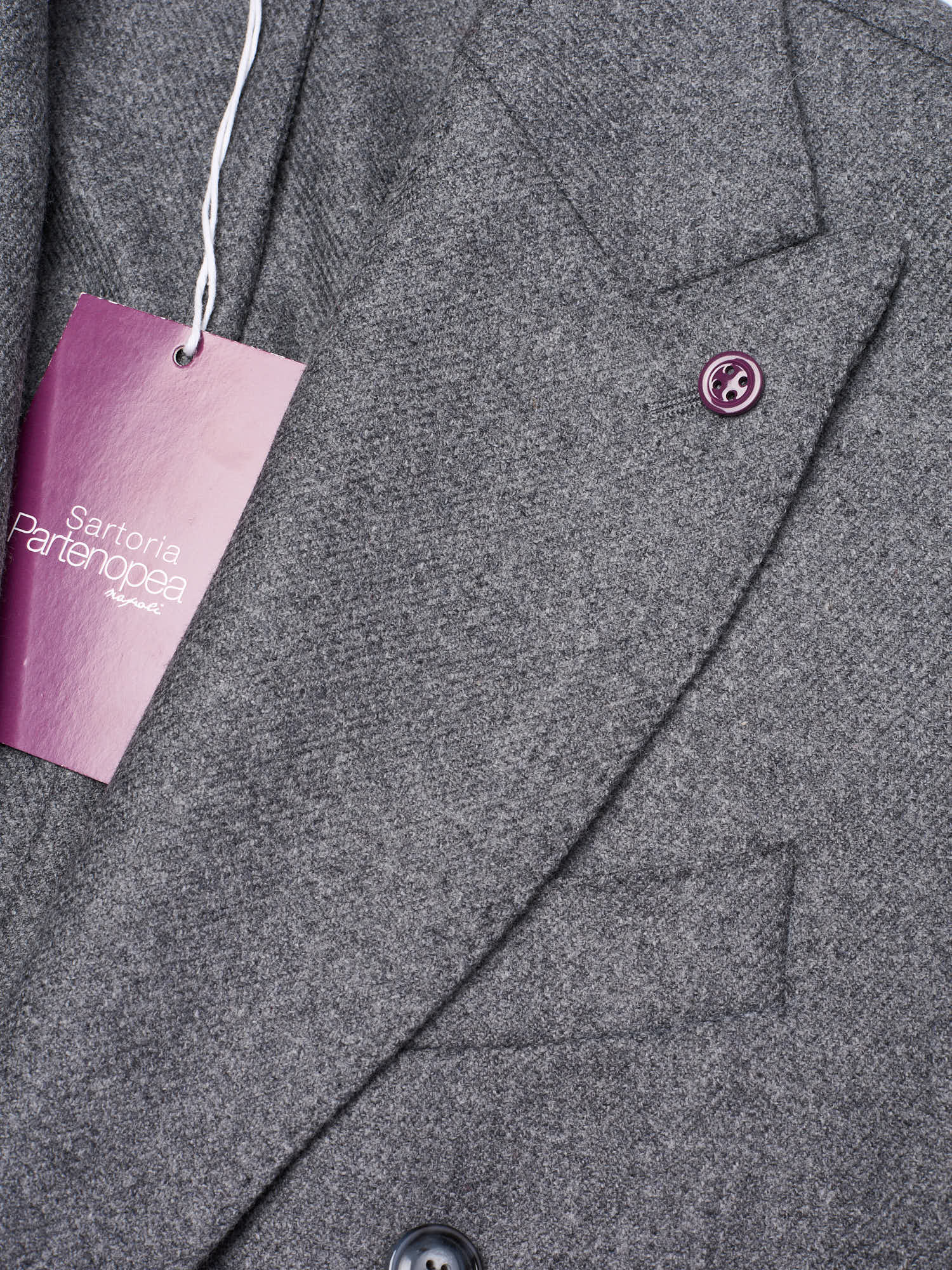 SARTORIA PARTENOPEA "Napoli6" Gray Wool Unlined Double Breasted Jacket