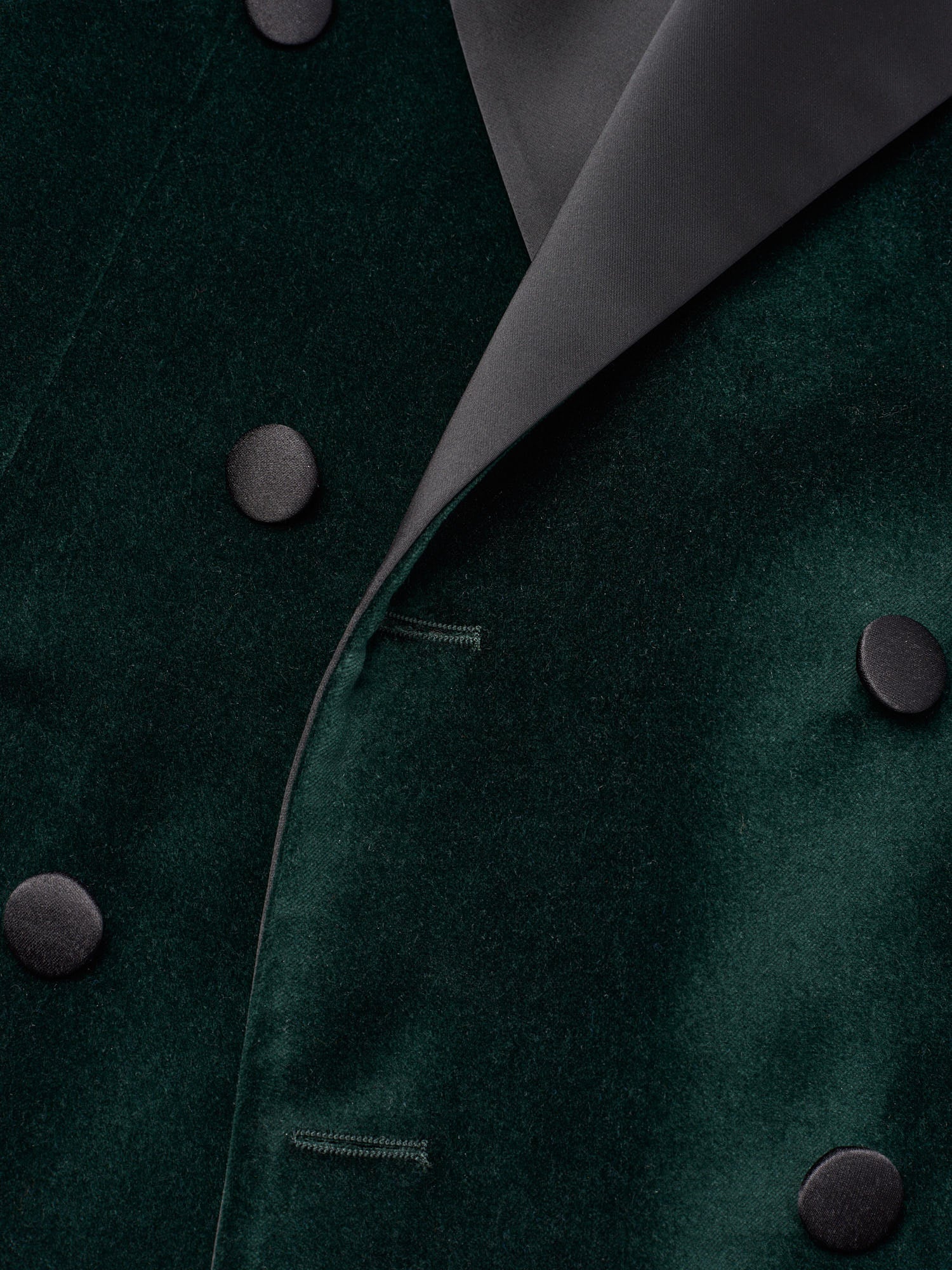 SARTORIA PARTENOPEA "Napoli6" Green Velvet Double Breasted Dinner Jacket