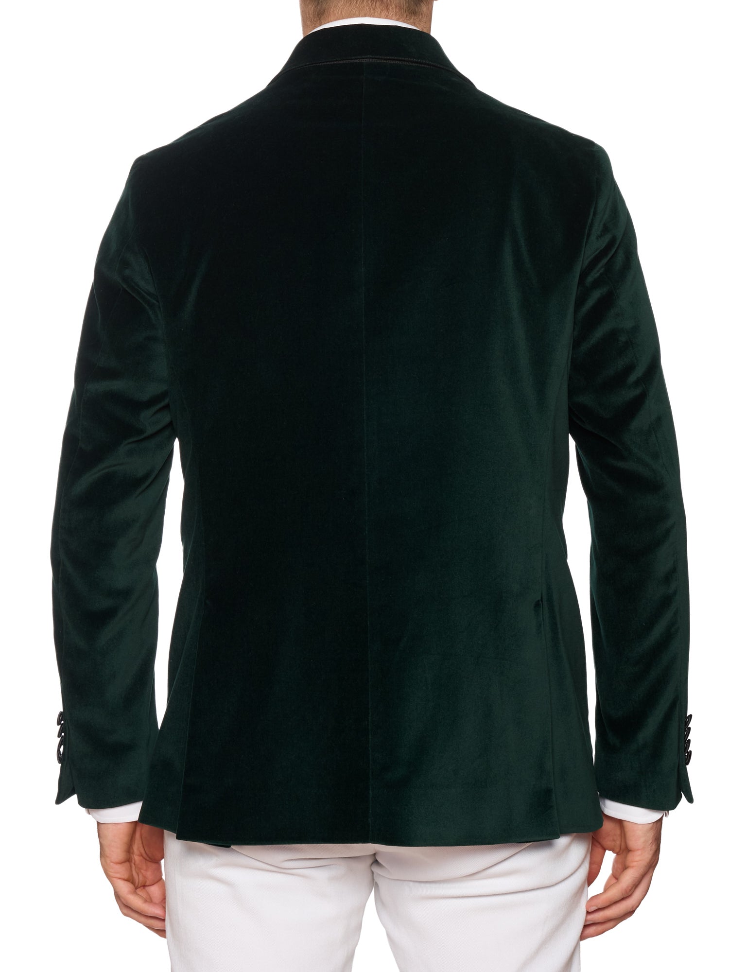 SARTORIA PARTENOPEA "Napoli6" Green Velvet Double Breasted Dinner Jacket