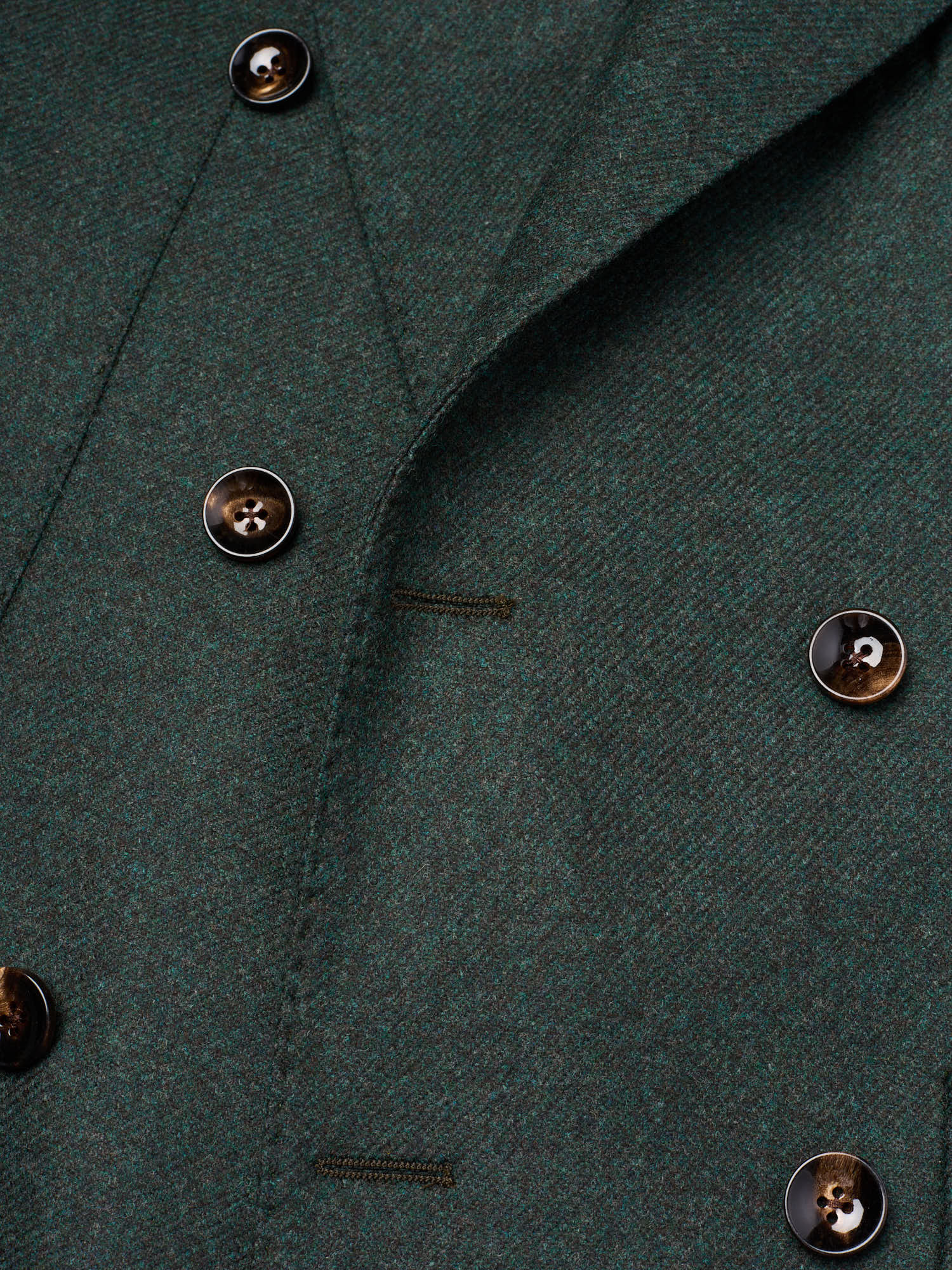 SARTORIA PARTENOPEA "Napoli6" Forest Green Wool Double Breasted Jacket