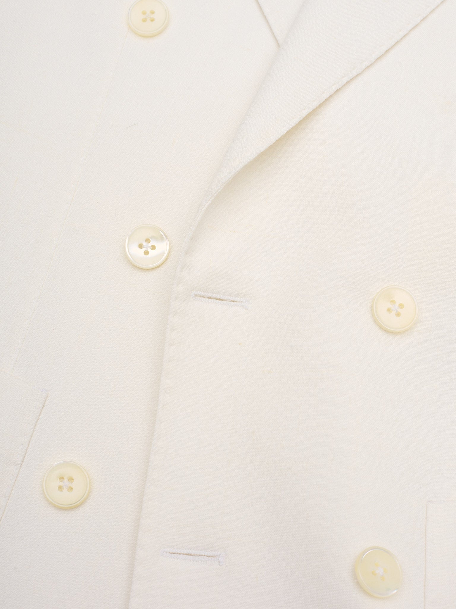 SARTORIA PARTENOPEA “Napoli6” White Linen-Blend Unlined DB Slim Suit Stretch