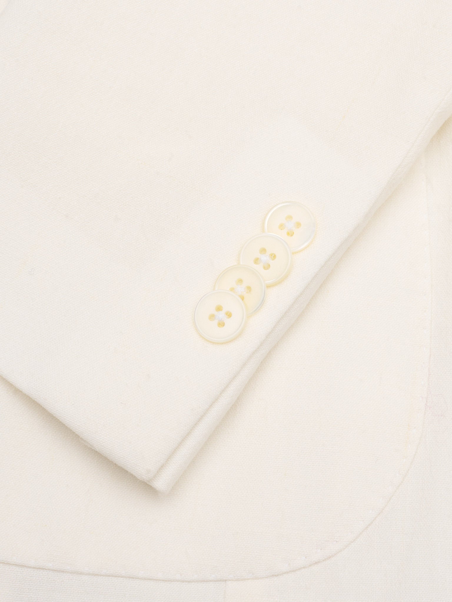 SARTORIA PARTENOPEA “Napoli6” White Linen-Blend Unlined DB Slim Suit Stretch