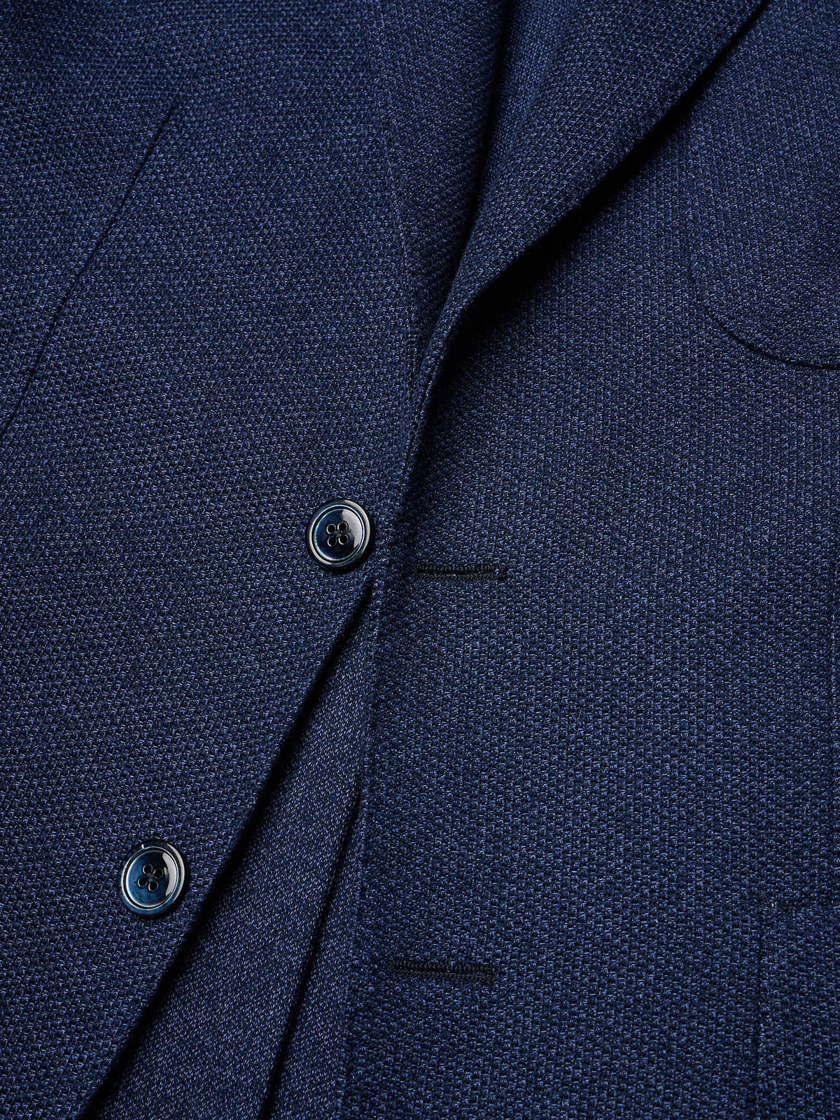 SARTORIA PARTENOPEA "Napoli" Navy Blue Birdseye Cotton Unlined Jacket