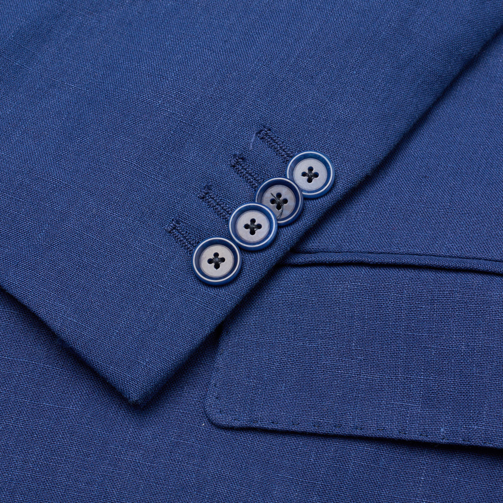 SARTORIA PARTENOPEA for VANNUCCI Blue Linen Unlined Jacket EU 50 NEW US 40