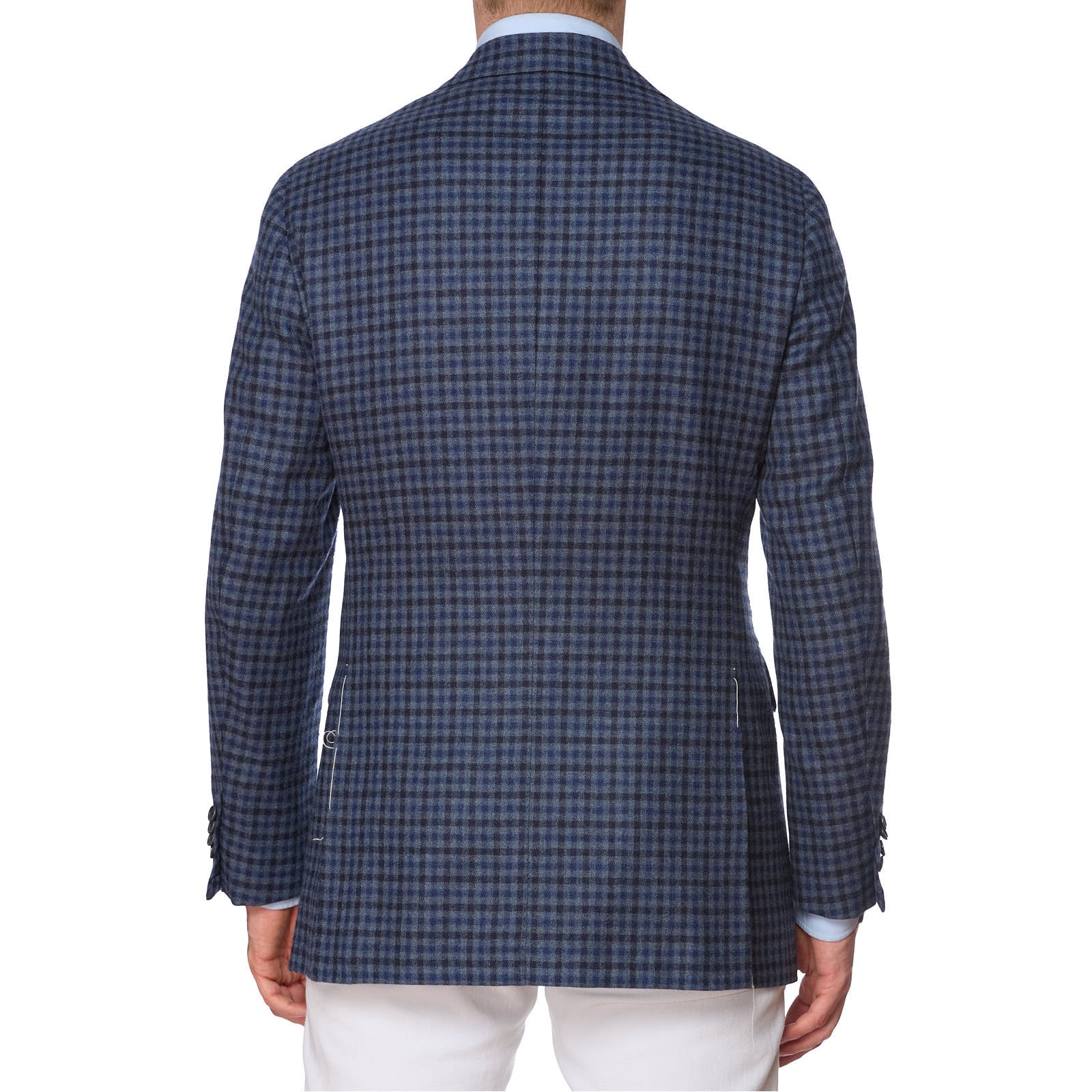 SARTORIA PARTENOPEA for VANNUCCI Handmade Blue Wool-Cashmere Jacket NEW