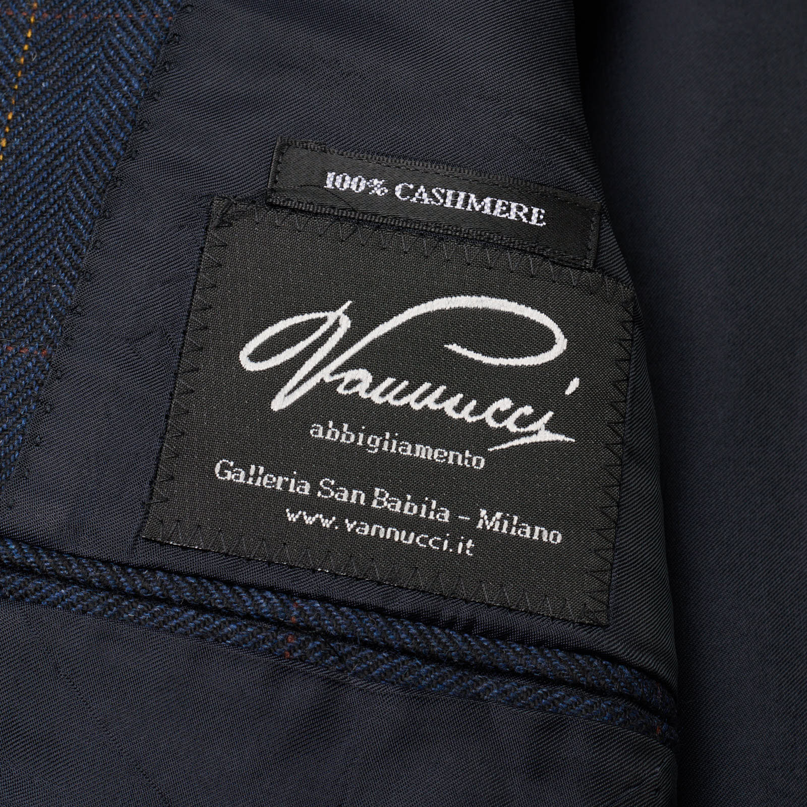 SARTORIA PARTENOPEA x VANNUCCI Handmade Blue Cashmere Jacket EU 48 US 38