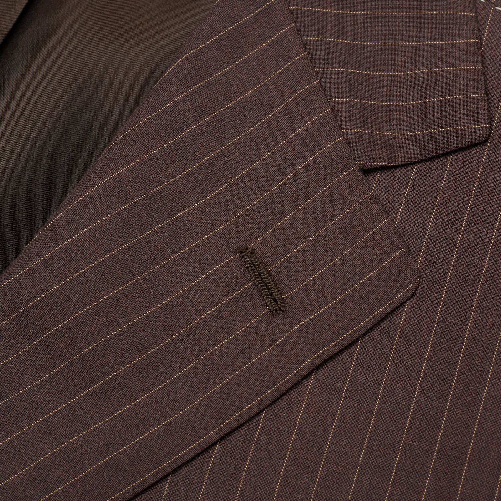 SARTORIA PARTENOPEA for VANNUCCI Handmade Diplomat Brown Super 130's Wool Suit