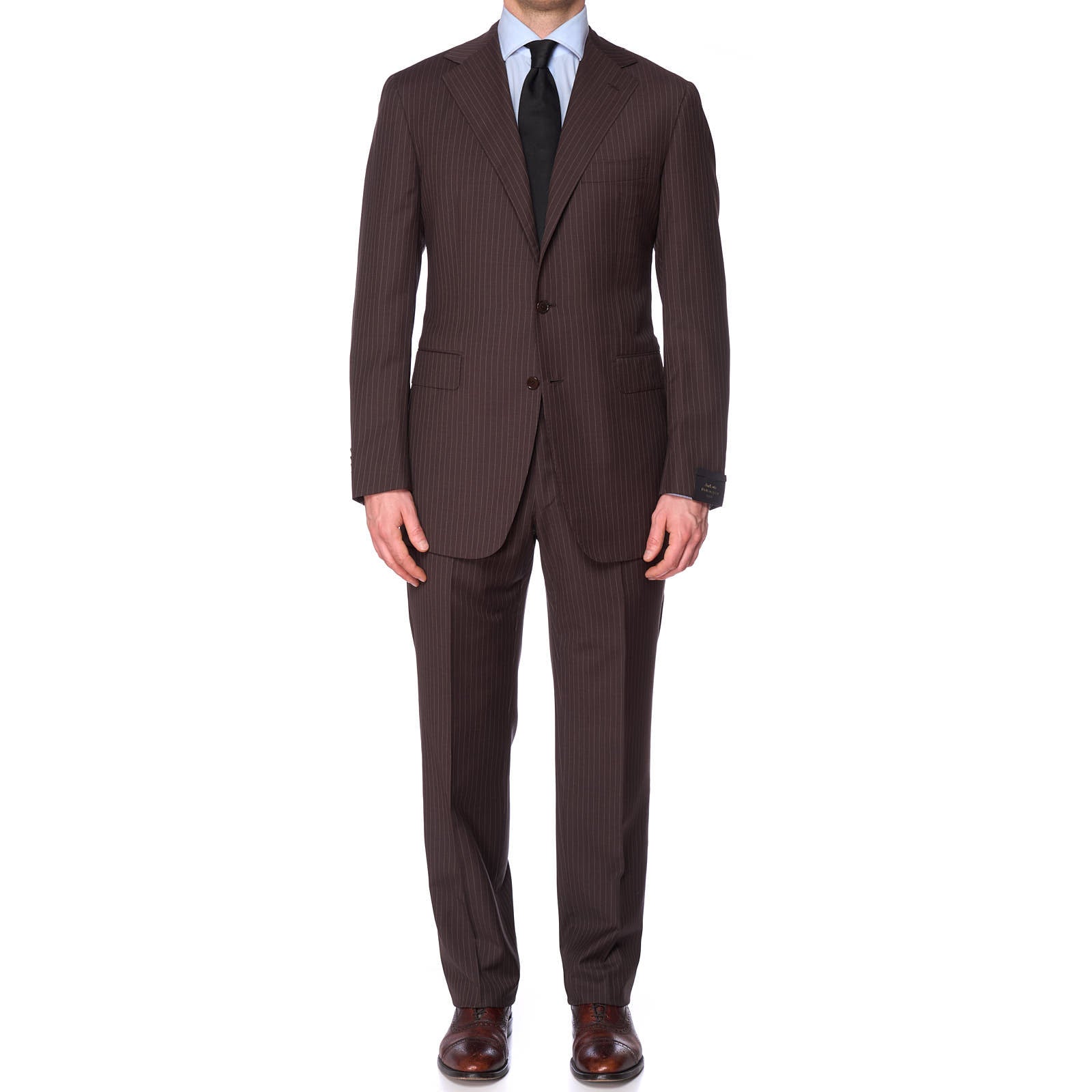 SARTORIA PARTENOPEA for VANNUCCI Handmade Diplomat Brown Super 130's Wool Suit