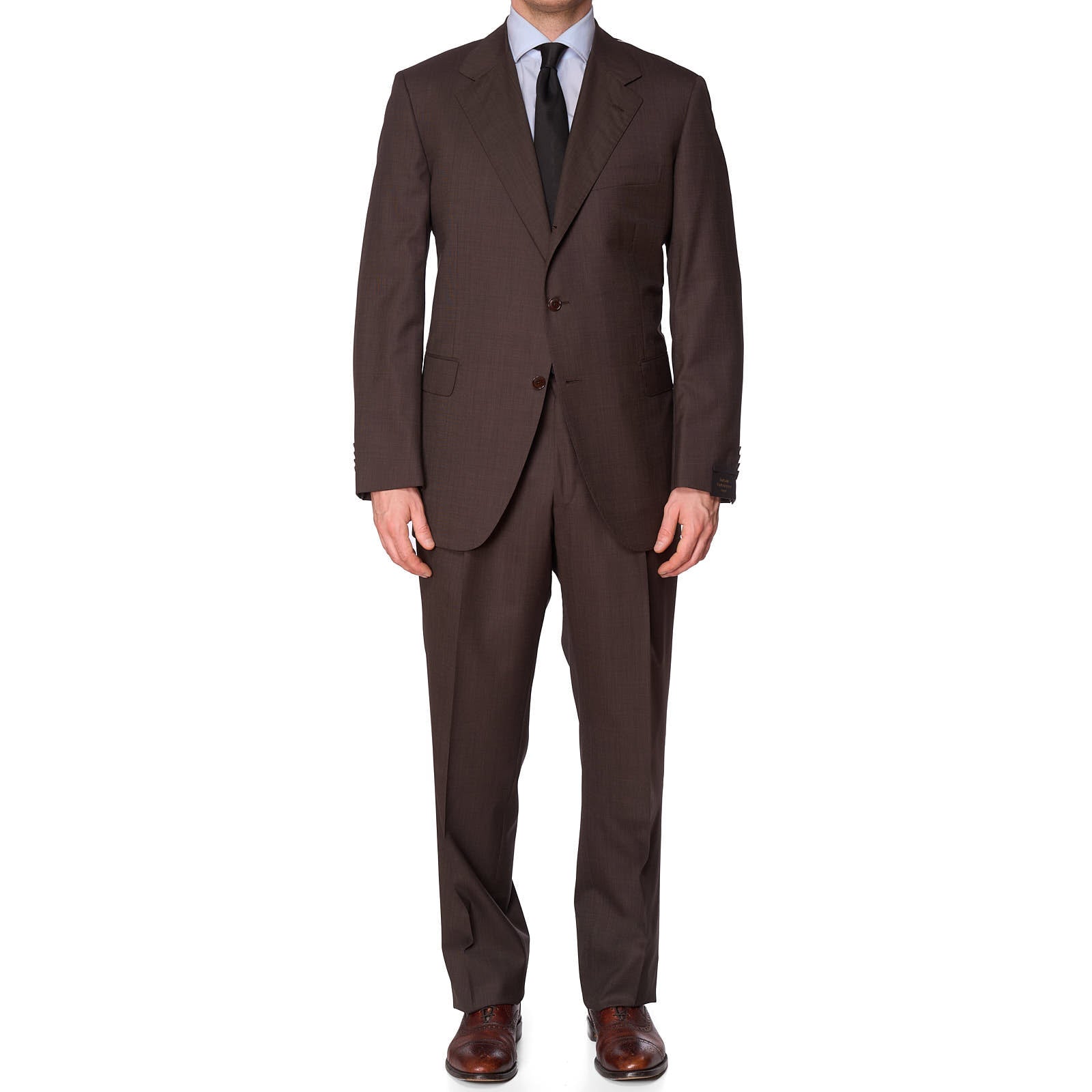 SARTORIA PARTENOPEA for VANNUCCI Brown Wool Handmade Suit EU 56 NEW US 44