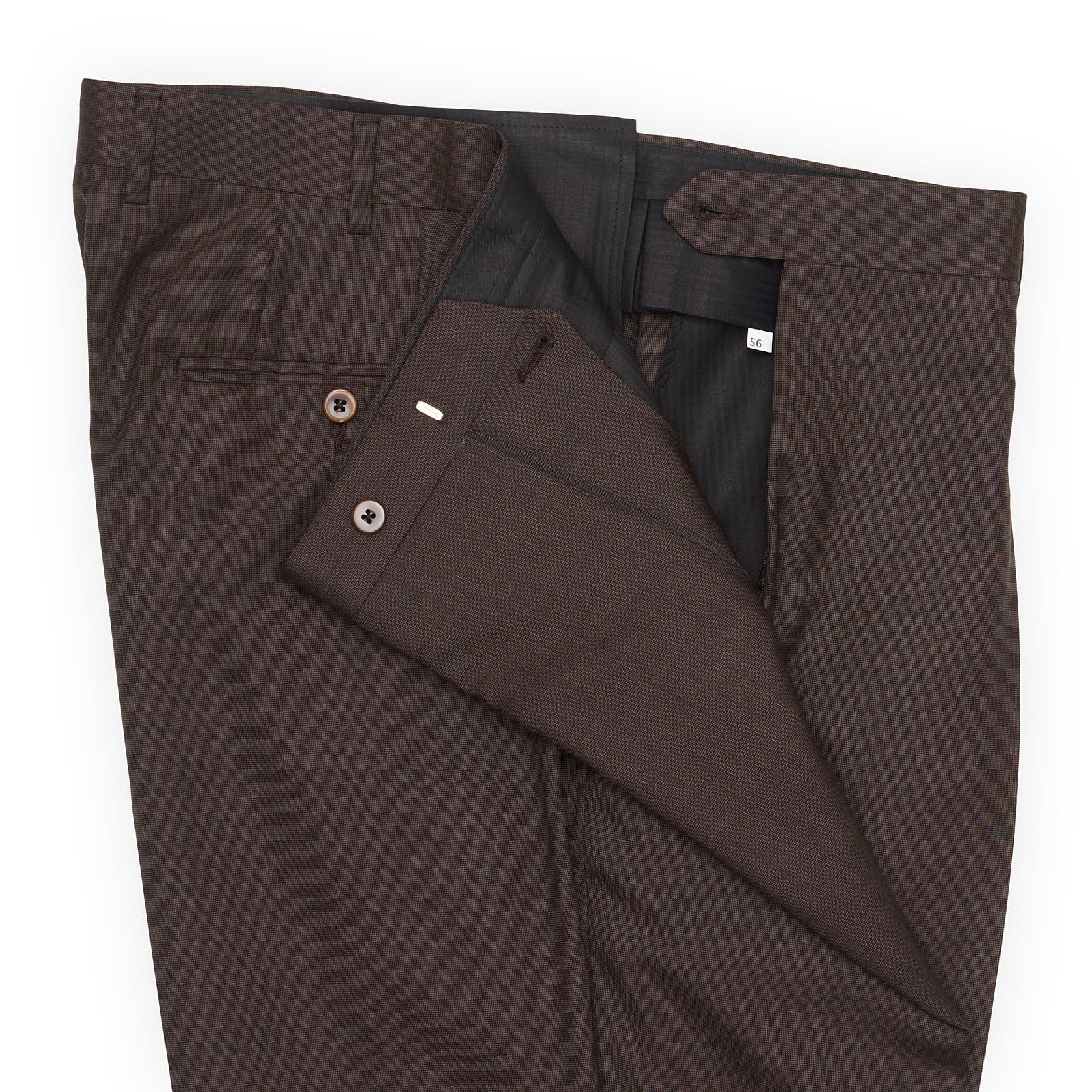 SARTORIA PARTENOPEA for VANNUCCI Brown Wool Handmade Suit EU 56 NEW US 44