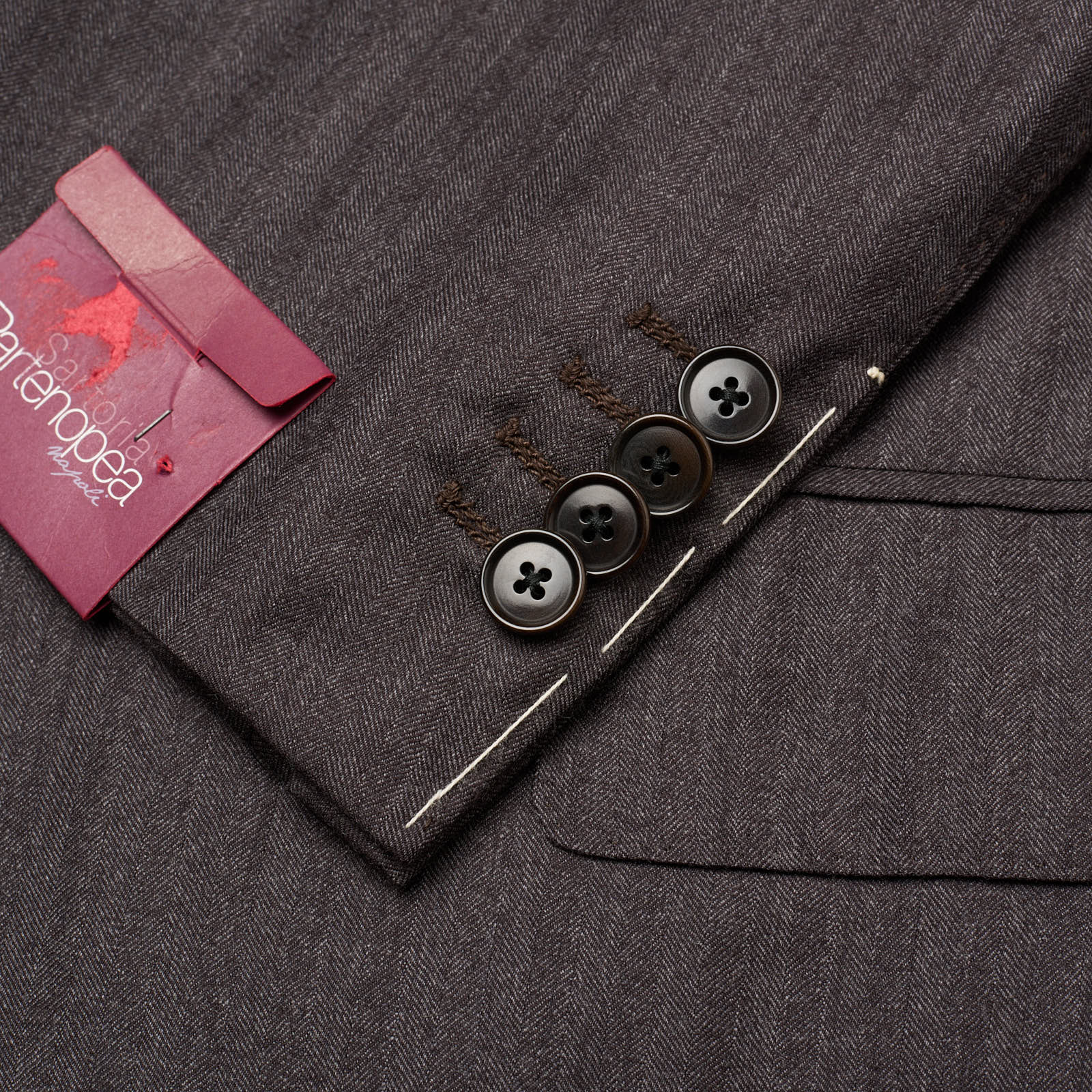 SARTORIA PARTENOPEA Diplomat Brown Super 150's Handmade Suit EU 56 US 44