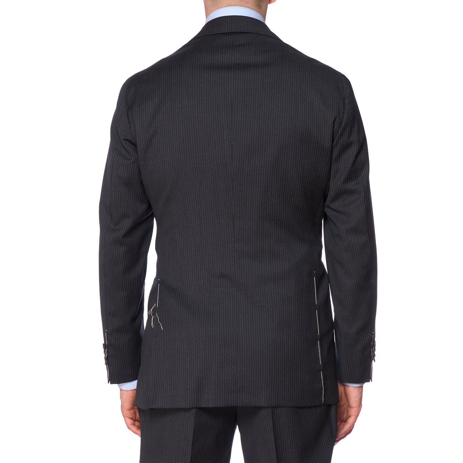 SARTORIA PARTENOPEA for VANNUCCI Handmade Dark Gray Wool Suit EU 52 US 42