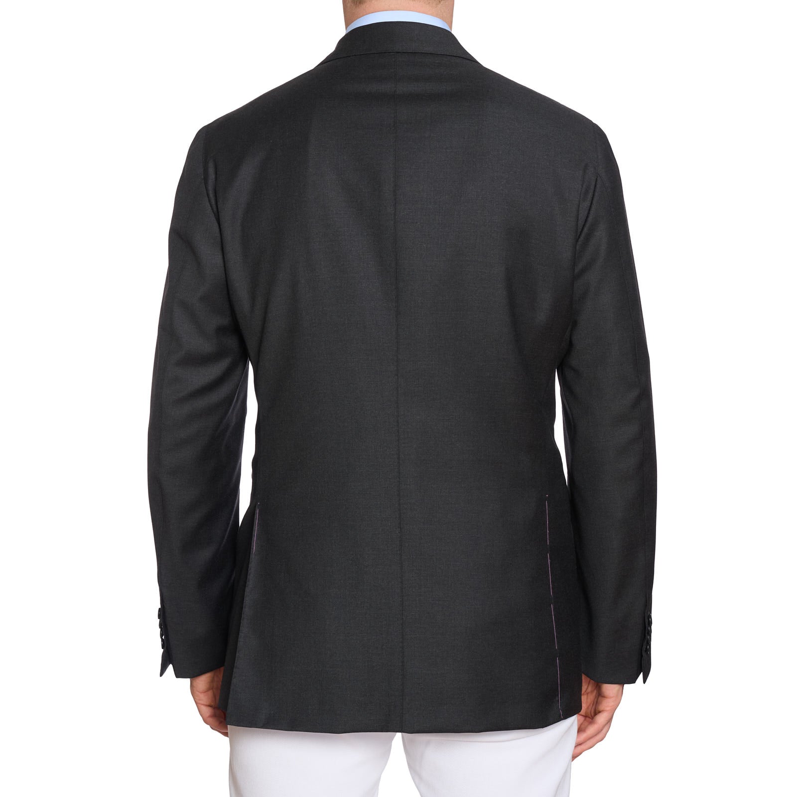 SARTORIA PARTENOPEA Handmade for VANNUCCI Gray Wool Super 130's Jacket EU 56 NEW US 46