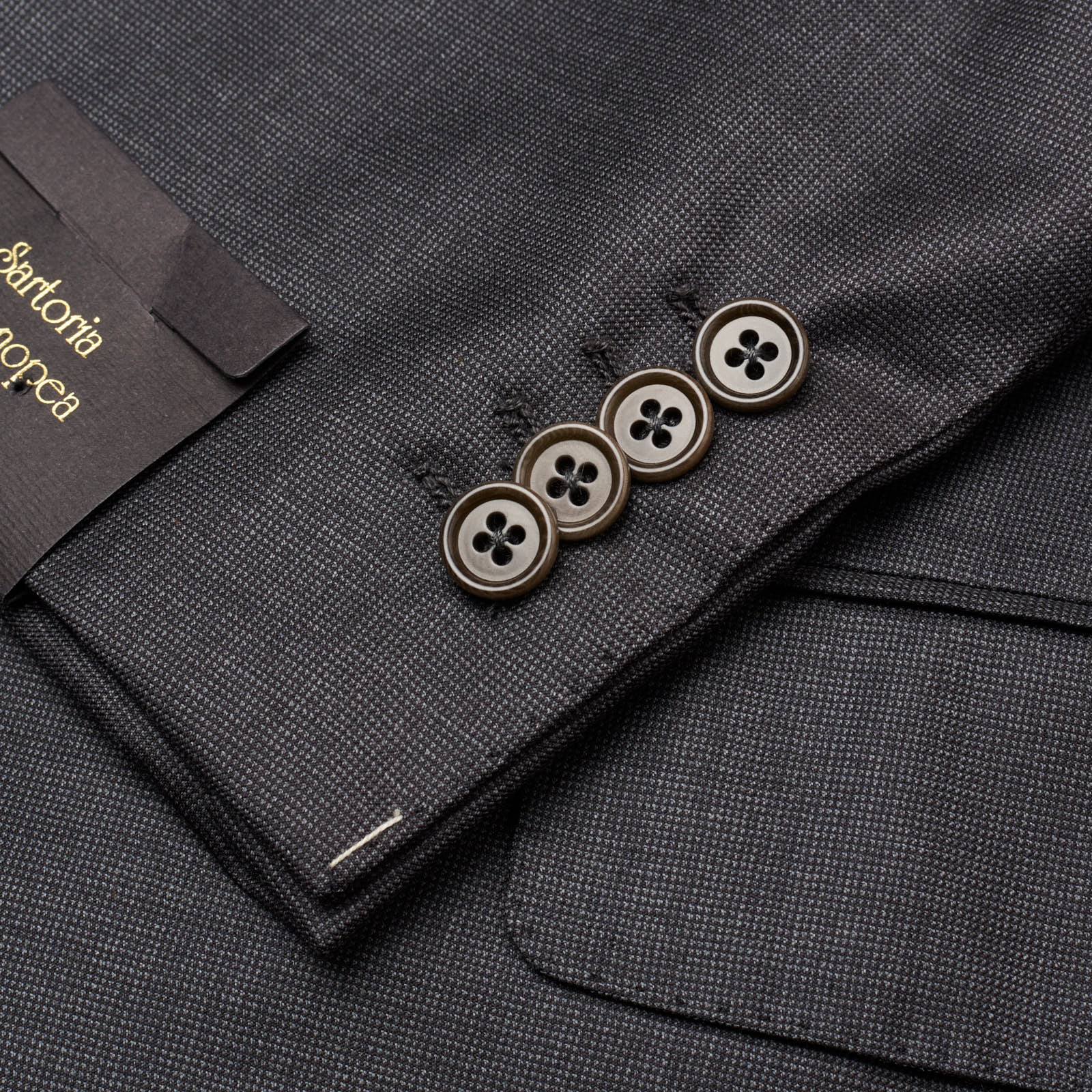 SARTORIA PARTENOPEA for VANNUCCI Gray Birdseye Wool Suit EU 56 NEW US 46