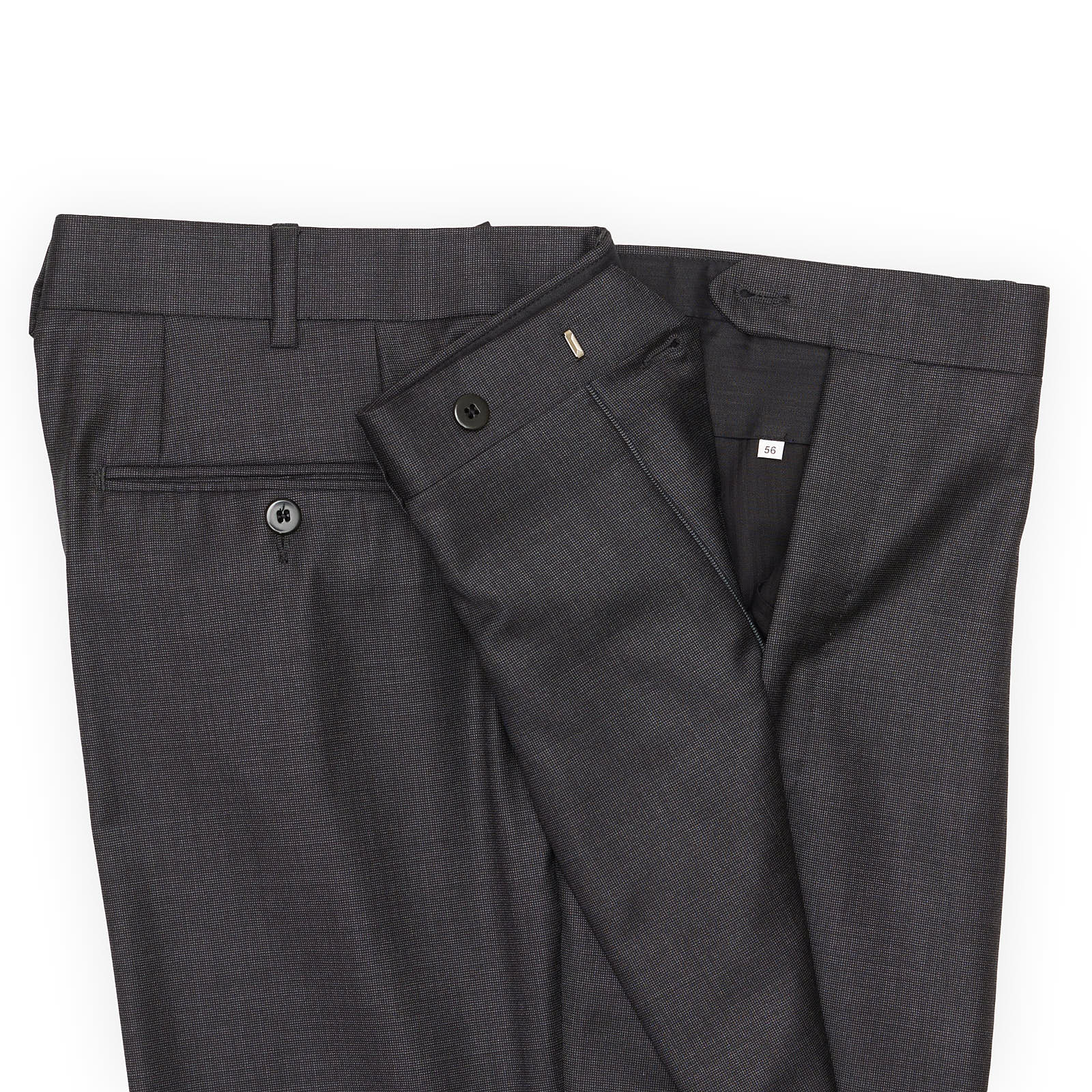 SARTORIA PARTENOPEA for VANNUCCI Gray Birdseye Wool Suit EU 56 NEW US 46