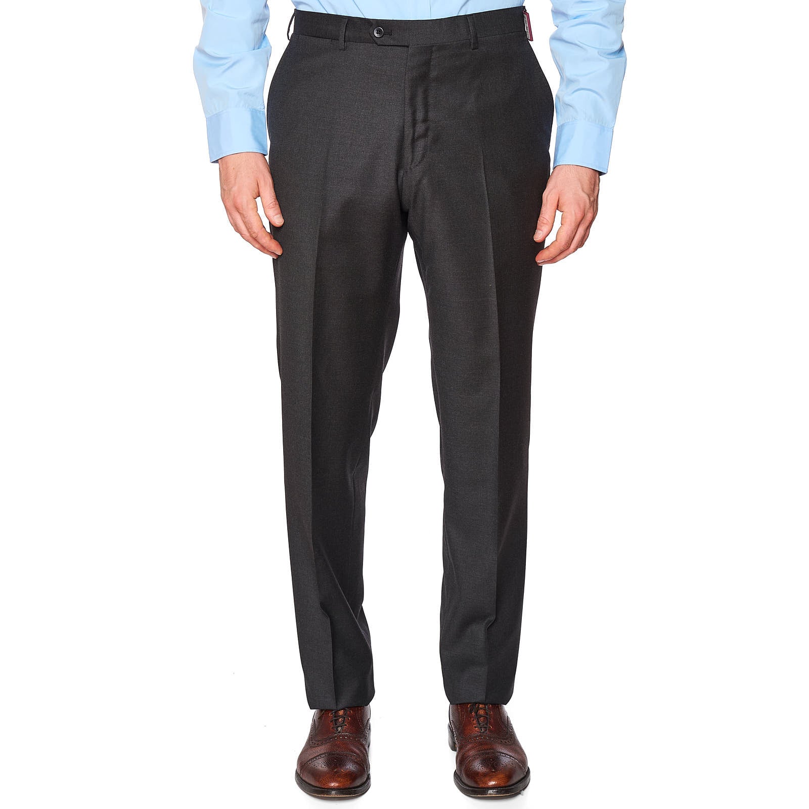 SARTORIA PARTENOPEA Handmade Gray Super 130's Dress Pants EU 54 NEW US 36