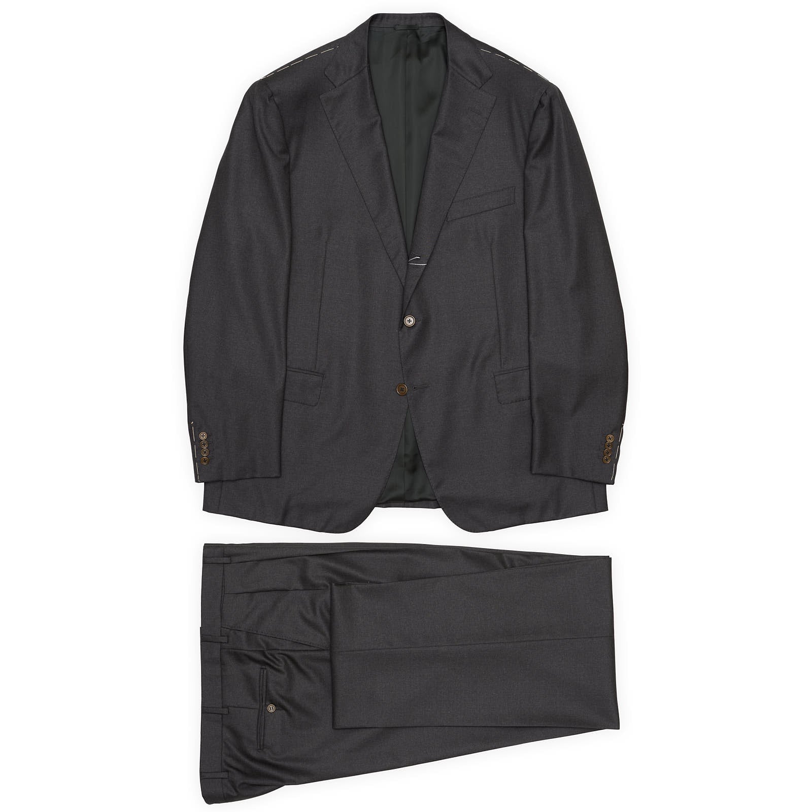 SARTORIA PARTENOPEA for VANNUCCI Gray Super 150's Handmade Suit EU 60 US 48