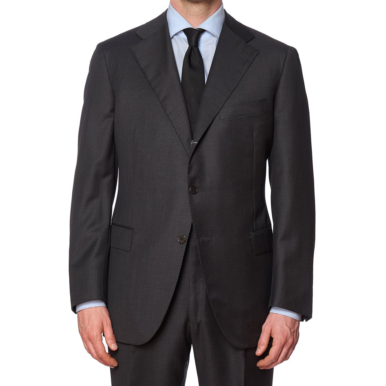 SARTORIA PARTENOPEA for VANNUCCI Gray Wool Super 150's Handmade Suit US 46 NEW EU 56