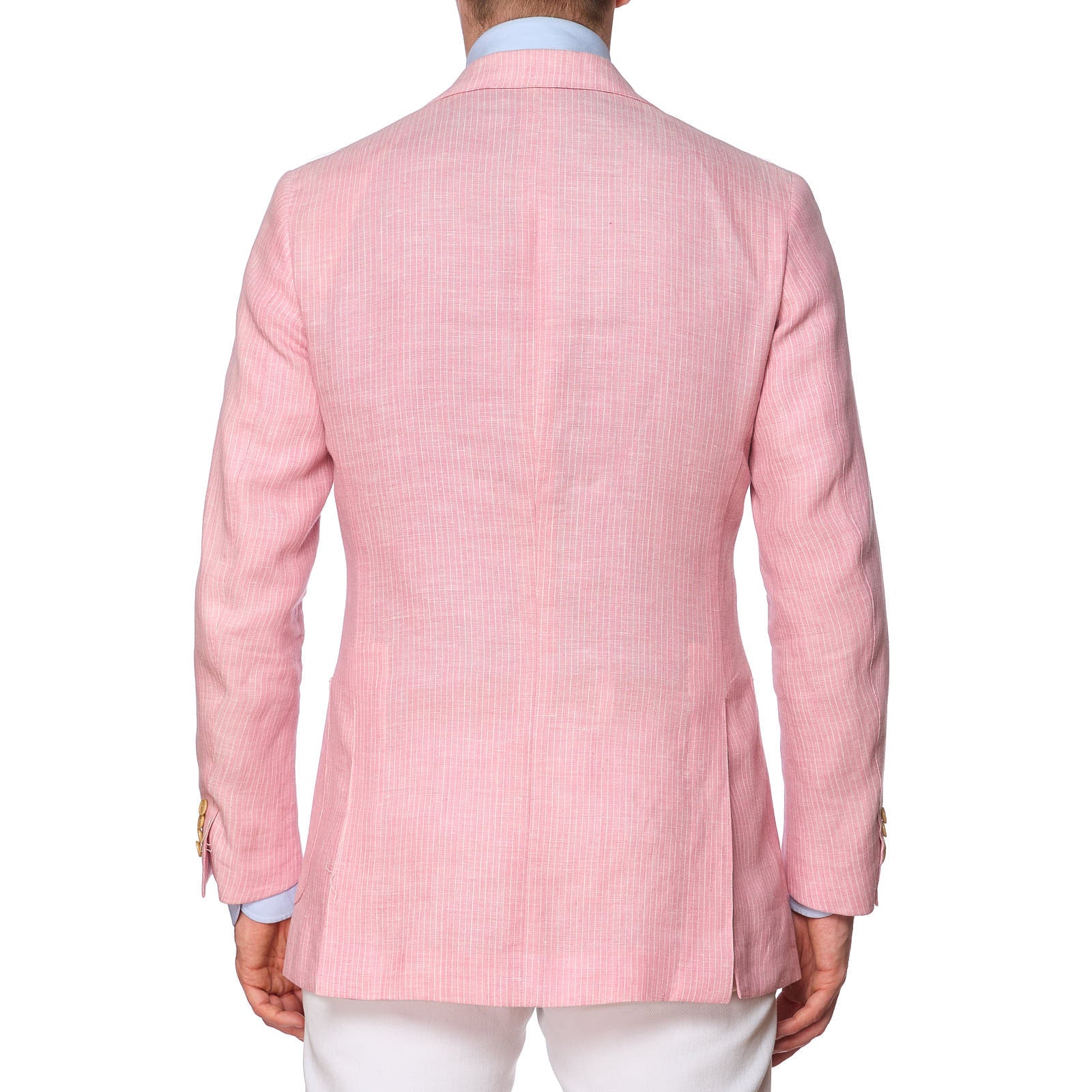 SARTORIA PARTENOPEA for VANNUCCI Handmade Pink Linen Jacket EU 46 NEW US 36