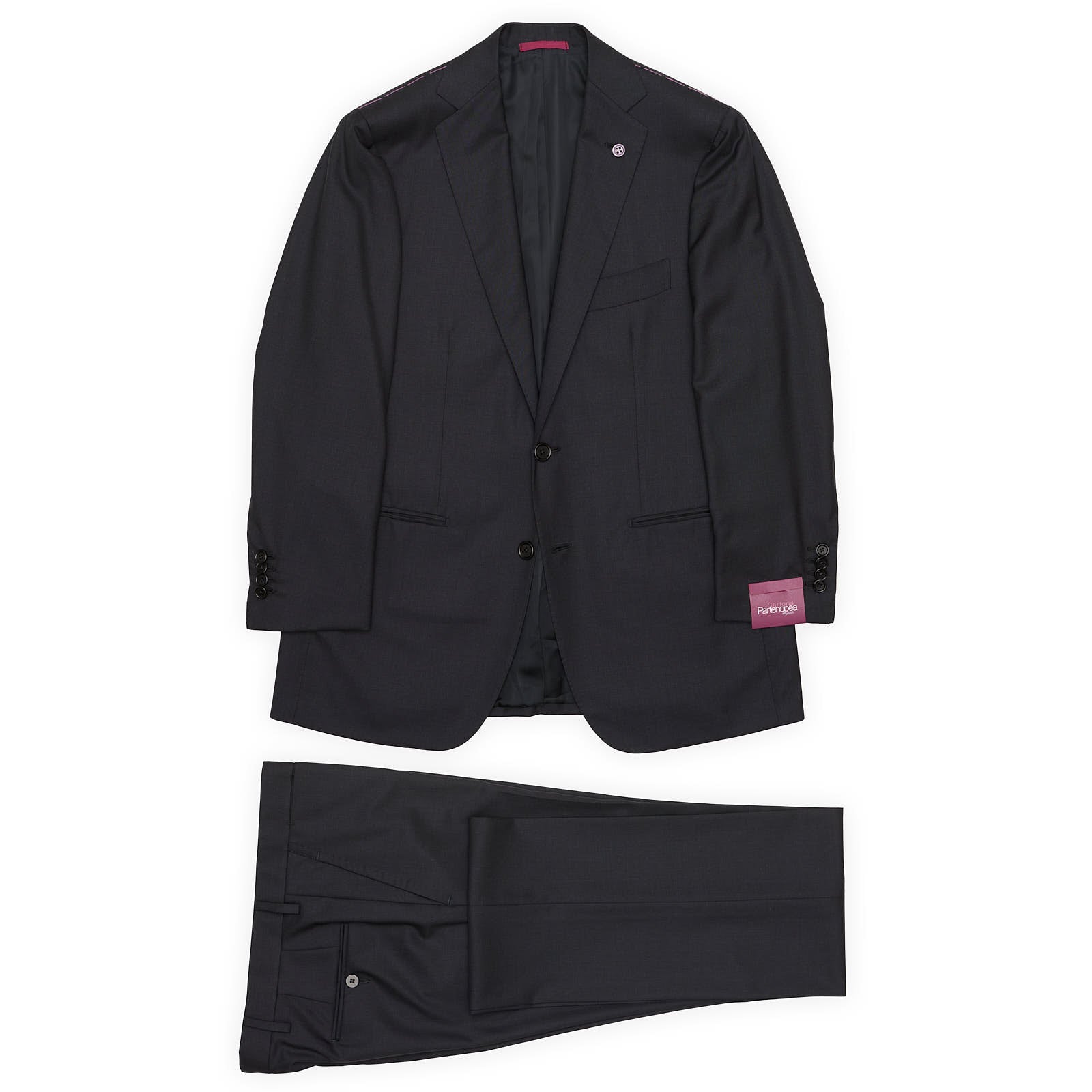 SARTORIA PARTENOPEA for Vannucci Wool 160's Handmade Suit EU 46 US 36 Short