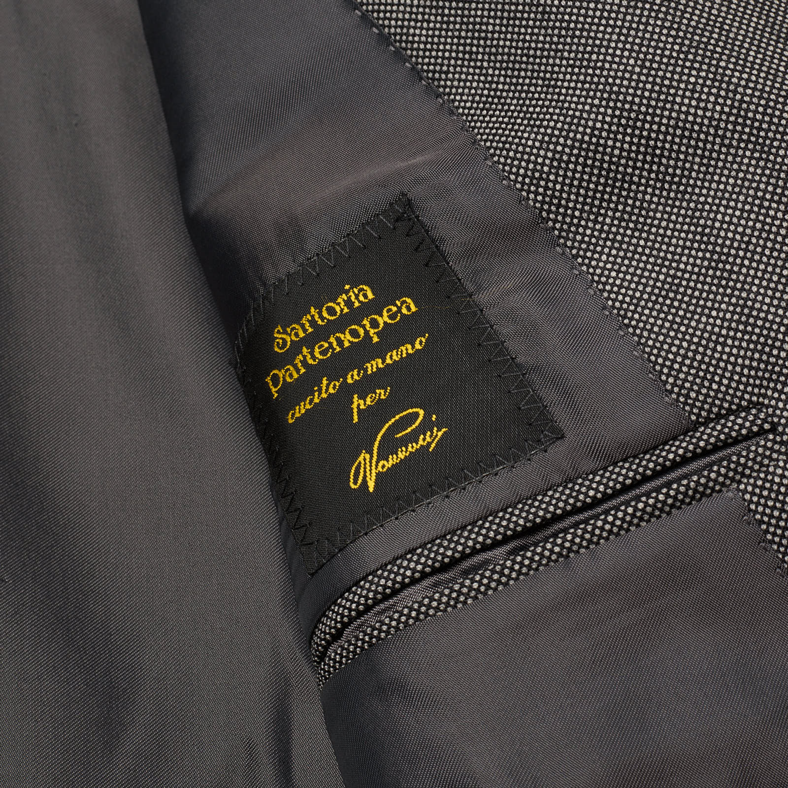 SARTORIA PARTENOPEA for Vannucci Handmade Gray Wool Jacket EU 52 US 42 Short