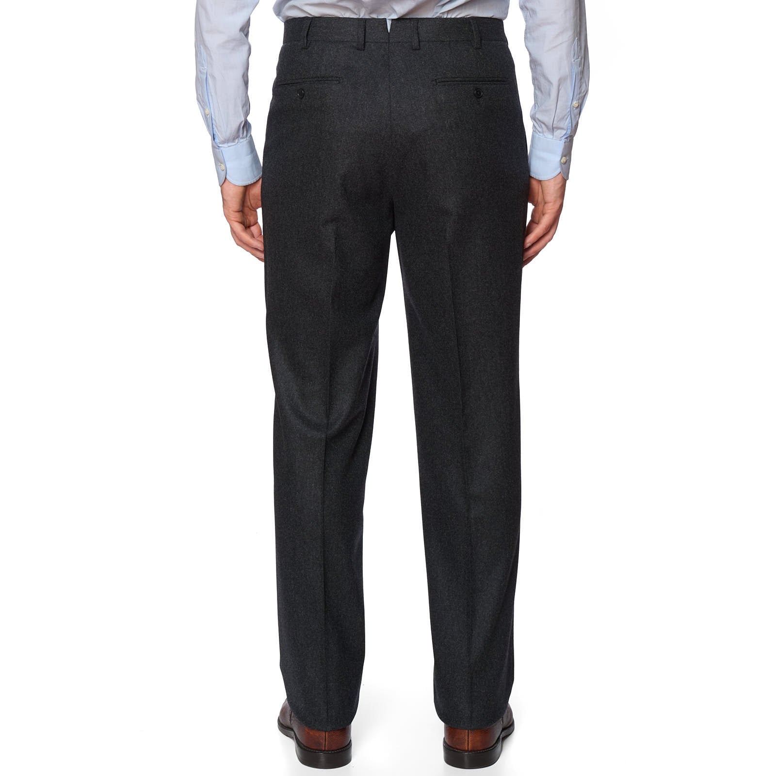 SARTORIA PARTENOPEA Charcoal Flannel S. 100's Handmade Suit EU 54 NEW US 42 44