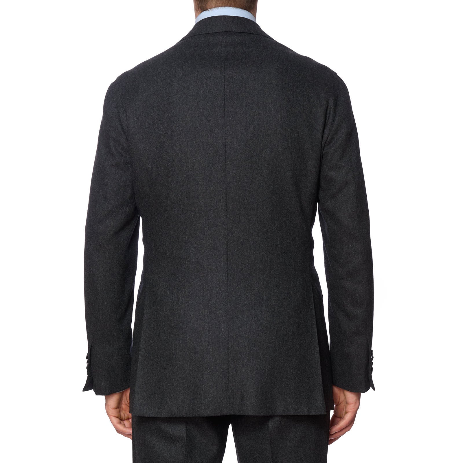 SARTORIA PARTENOPEA Charcoal Flannel S. 100's Handmade Suit EU 54 NEW US 42 44