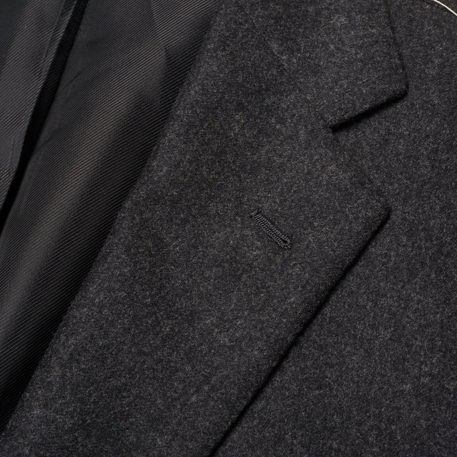 SARTORIA PARTENOPEA Charcoal Flannel S. 100's Handmade Suit EU 54 NEW US 42 44