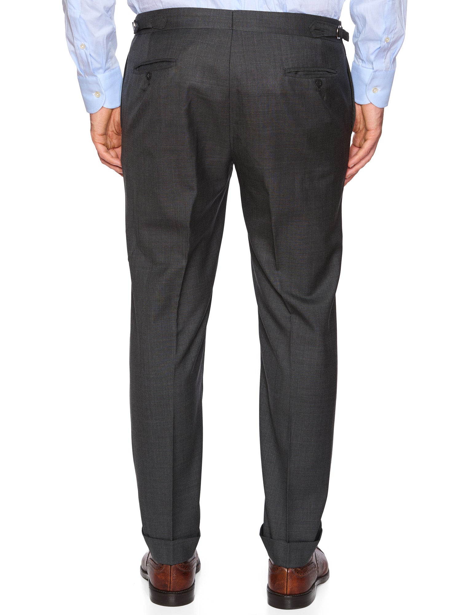 SARTORIA SOLITO Napoli Bespoke Gray Wool Pleated Dress Pants EU 48 US 32