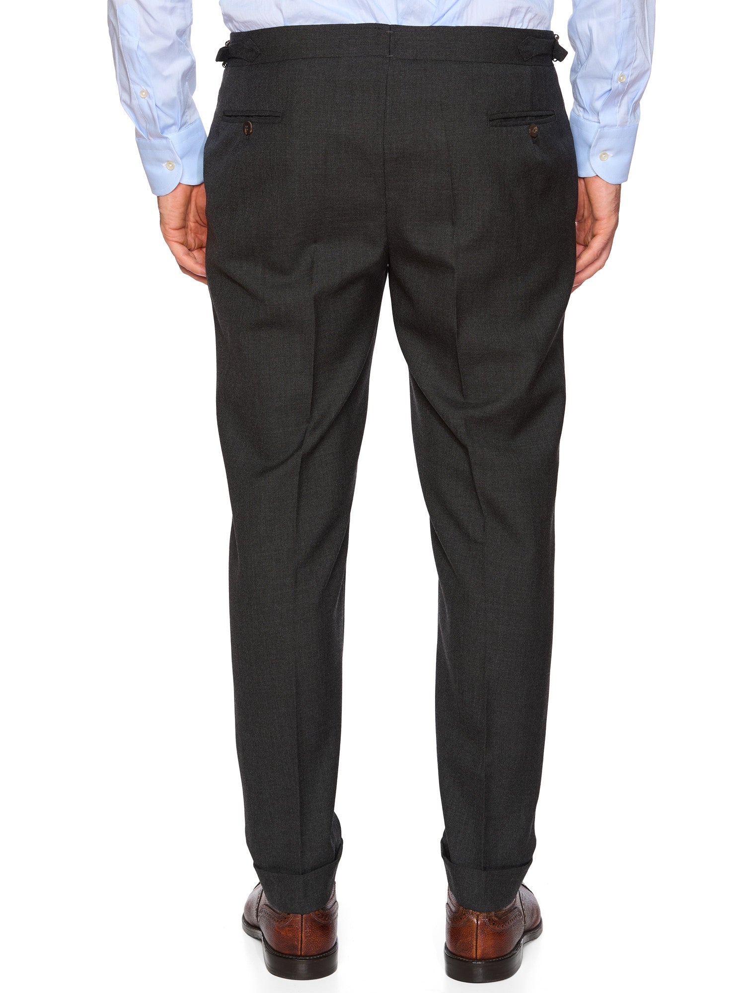 SARTORIA SOLITO Napoli Bespoke Gray Wool Pleated Dress Pants EU 48 US 32