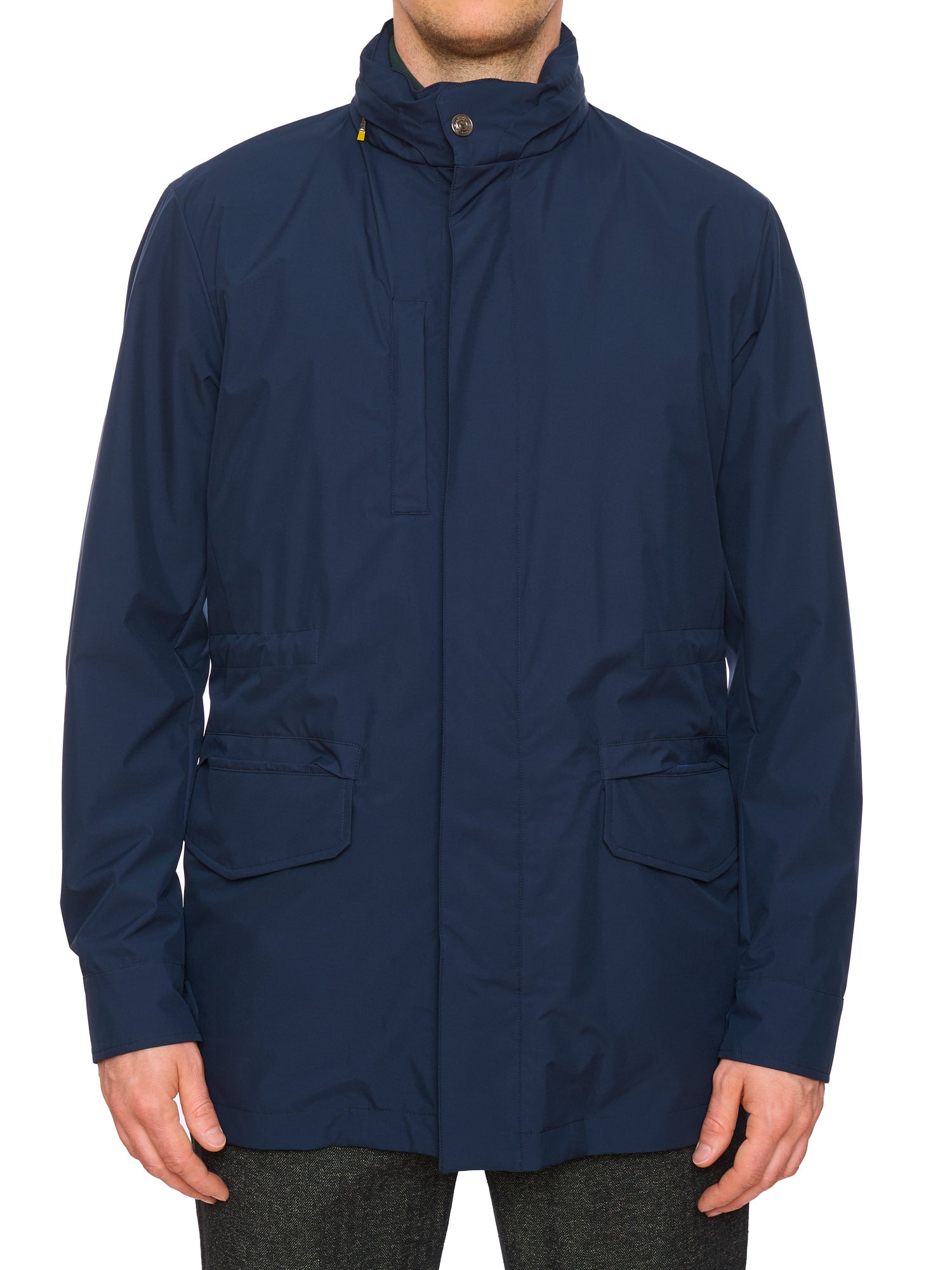 SARTORIO "Tuga" Napoli Blue Parka Jacket With Hidden Hood