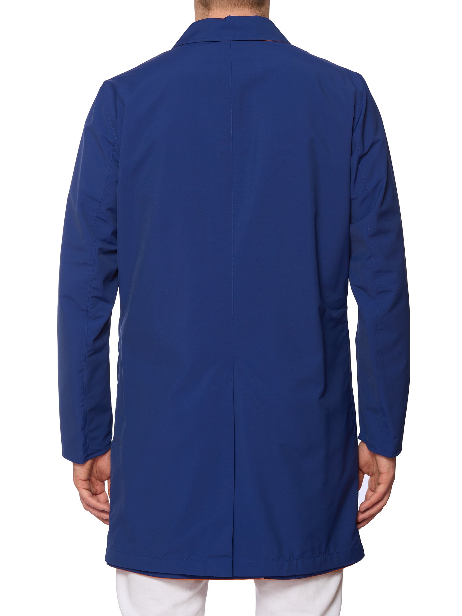 Kiton SARTORIO Napoli "Ben" Blue-Orange Virgin Rain Coat EU 50 US M