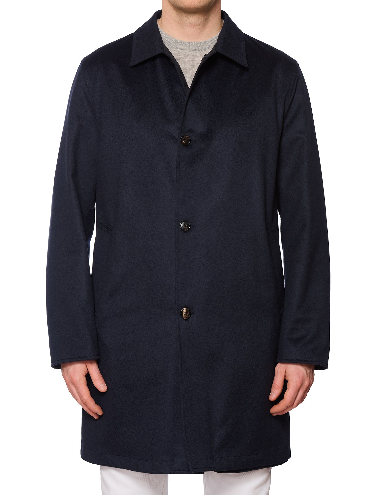 SARTORIO Napoli "Peak" Reversible Loro Piana Cashmere Barbera Coat EU 52 US L