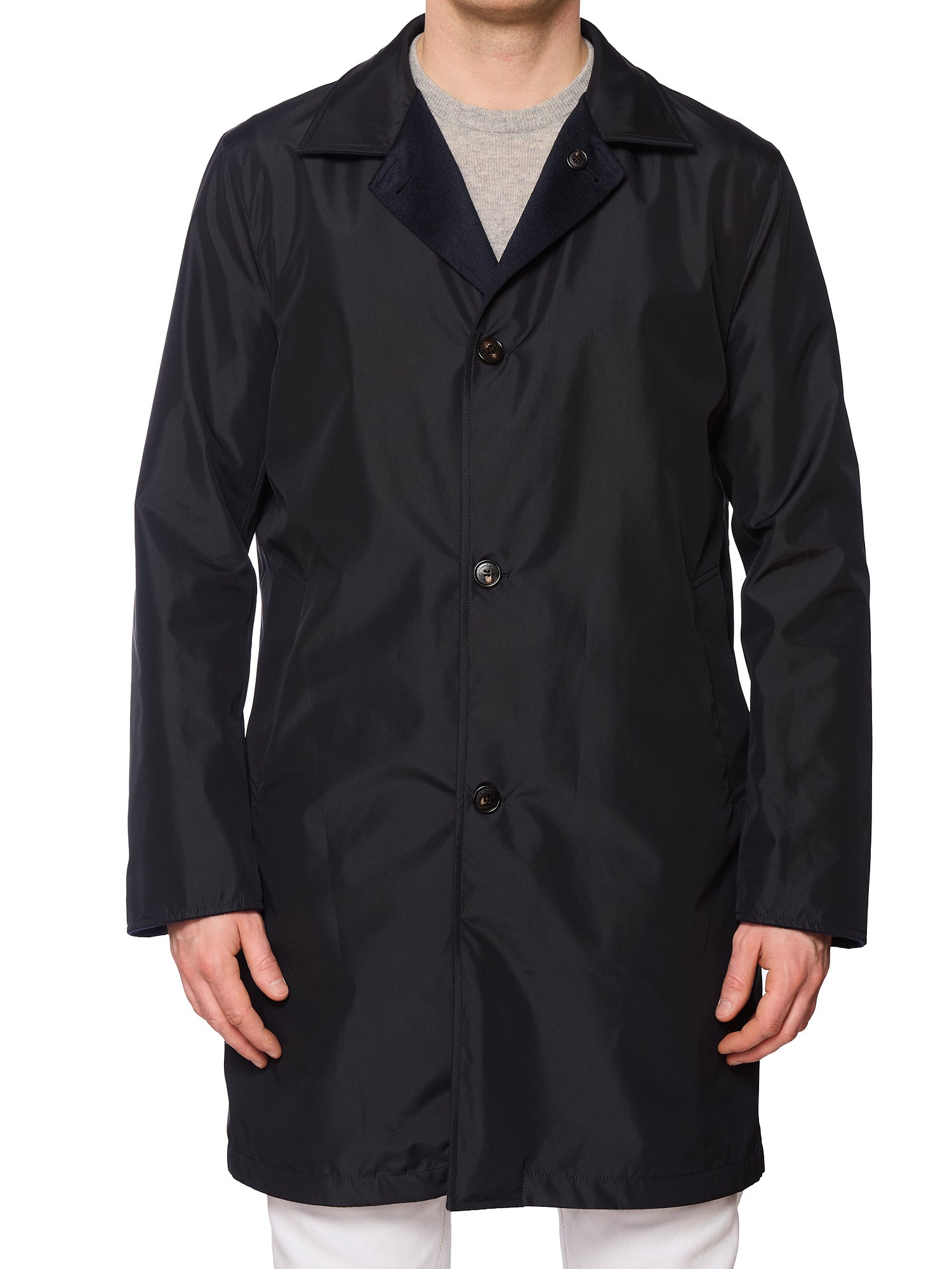 SARTORIO Napoli "Peak" Reversible Loro Piana Cashmere Barbera Coat EU 52 US L