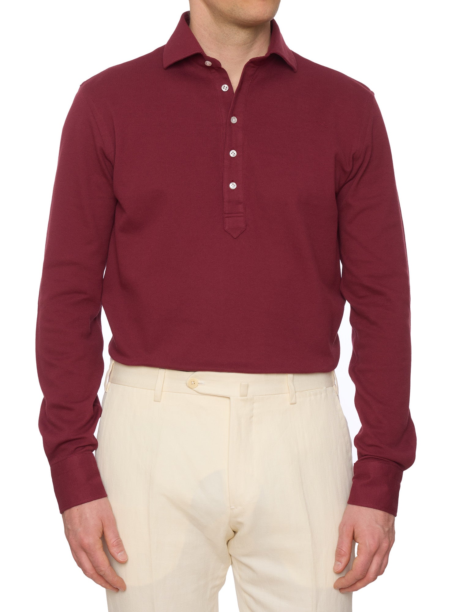 SARTORIO Napoli by KITON Beetroot Cotton Pique Polo Shirt NEW