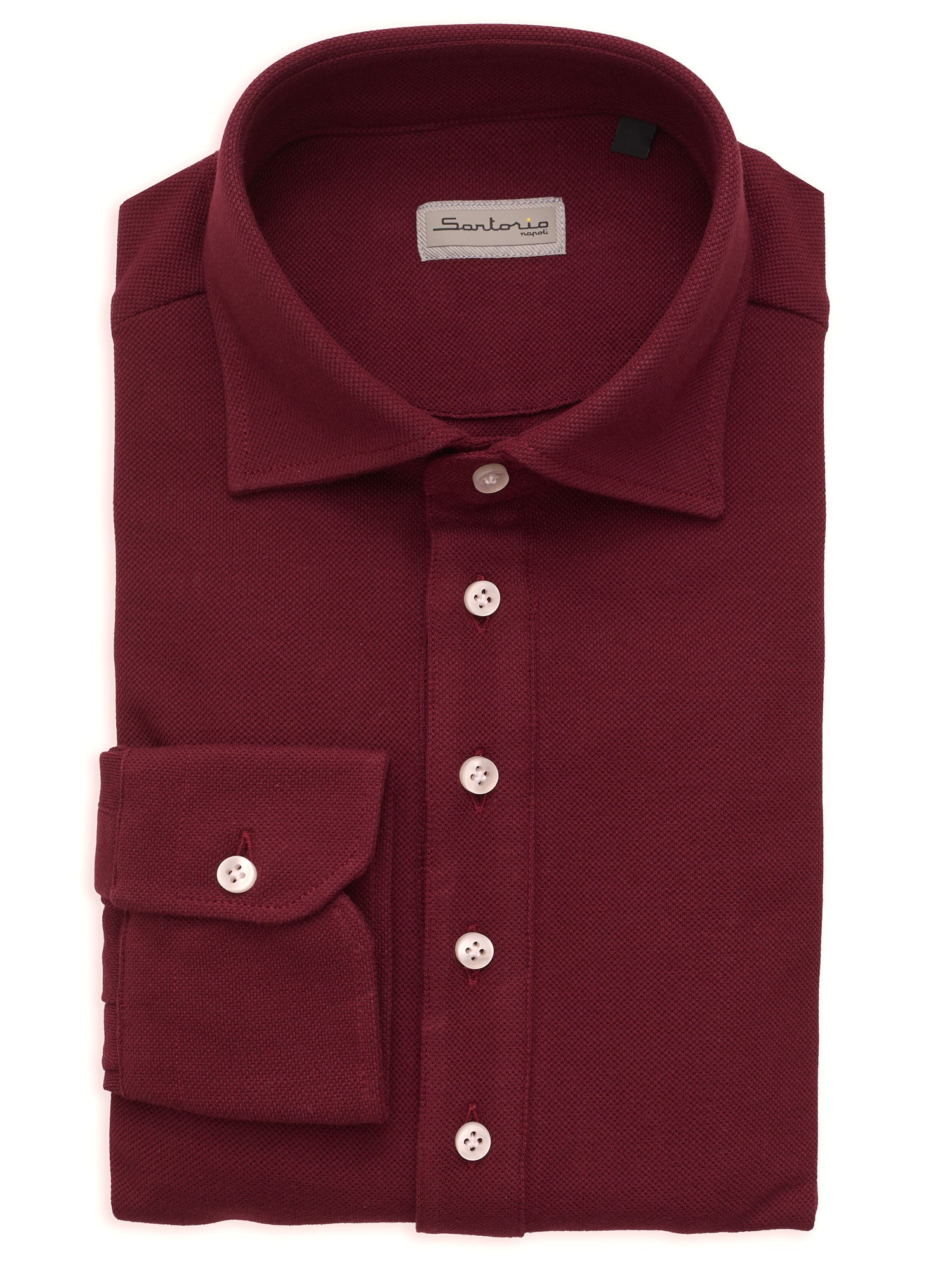 SARTORIO Napoli by KITON Burgundy Cotton Pique Polo Shirt NEW