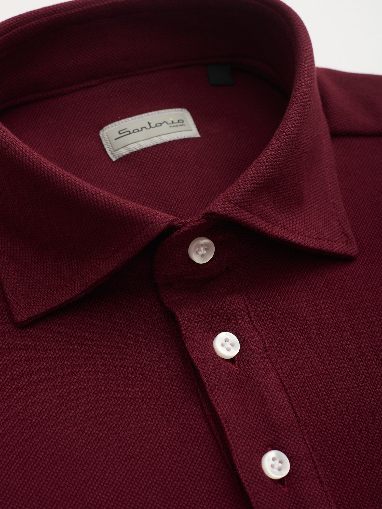 SARTORIO Napoli by KITON Burgundy Cotton Pique Polo Shirt NEW