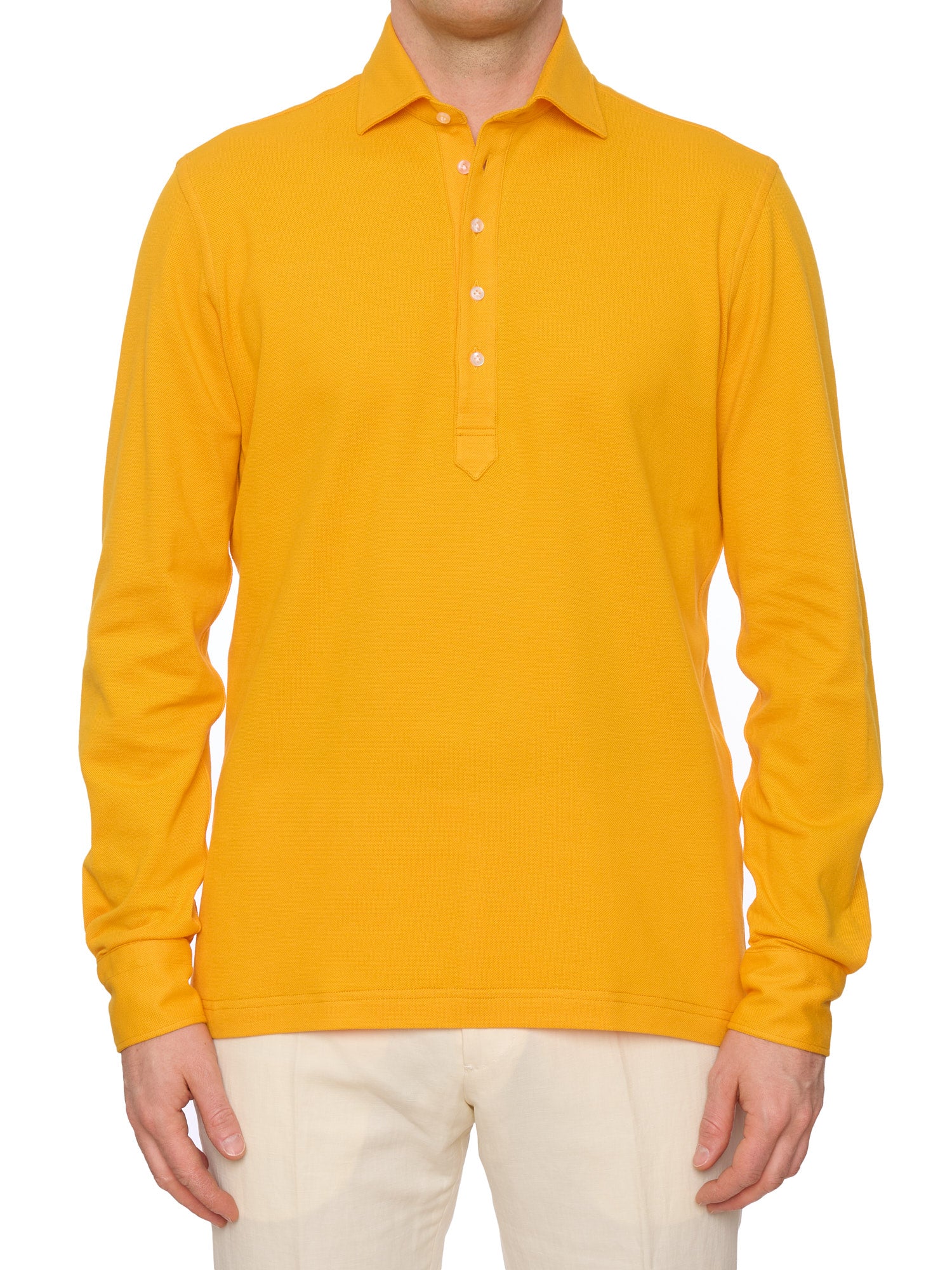 SARTORIO Napoli by KITON Pale Orange Cotton Pique Polo Shirt NEW